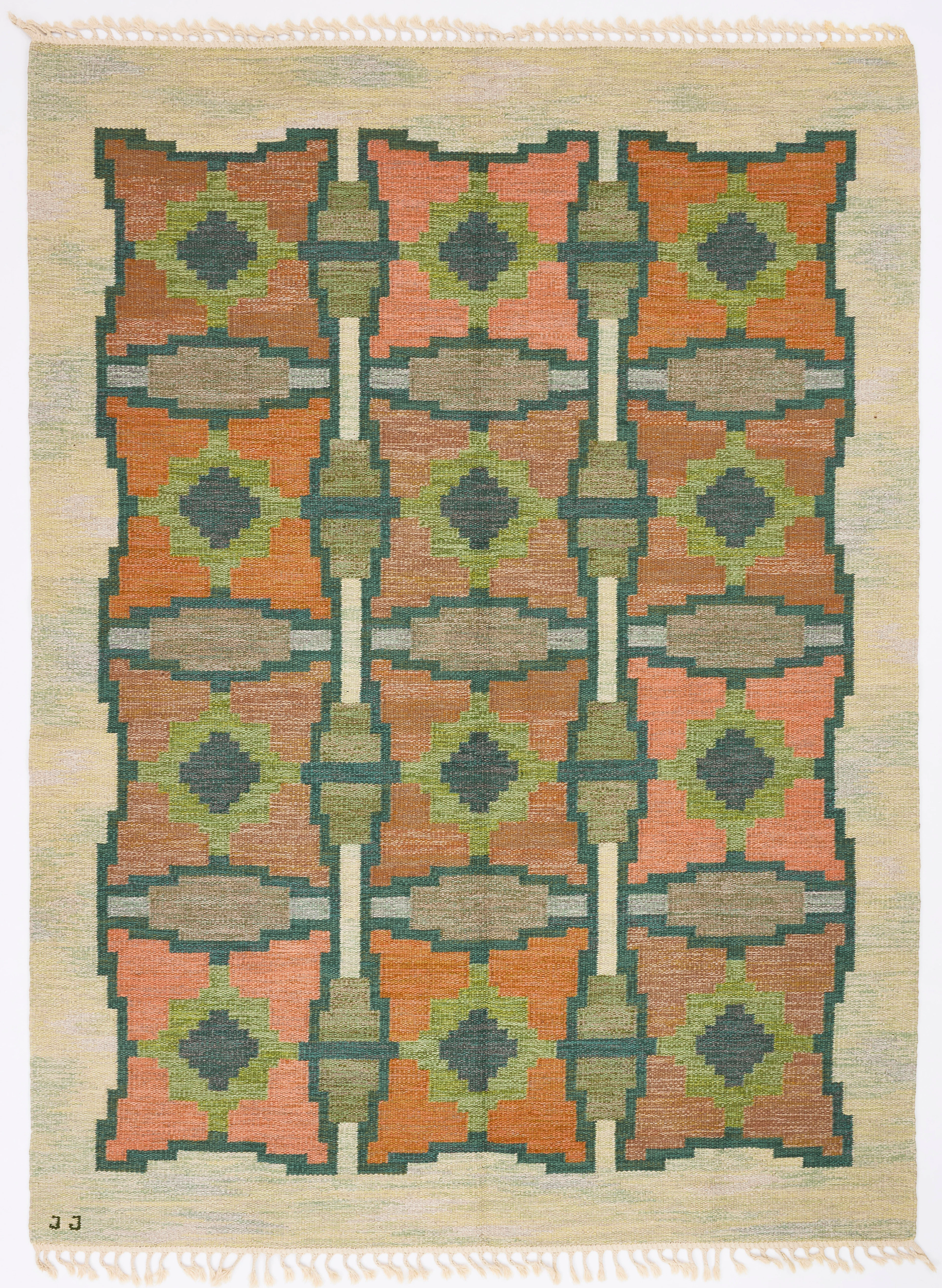 JUDITH JOHANSSON. "Pors", matta, rölakan, formgiven 1967/68, 270 x 190 cm.