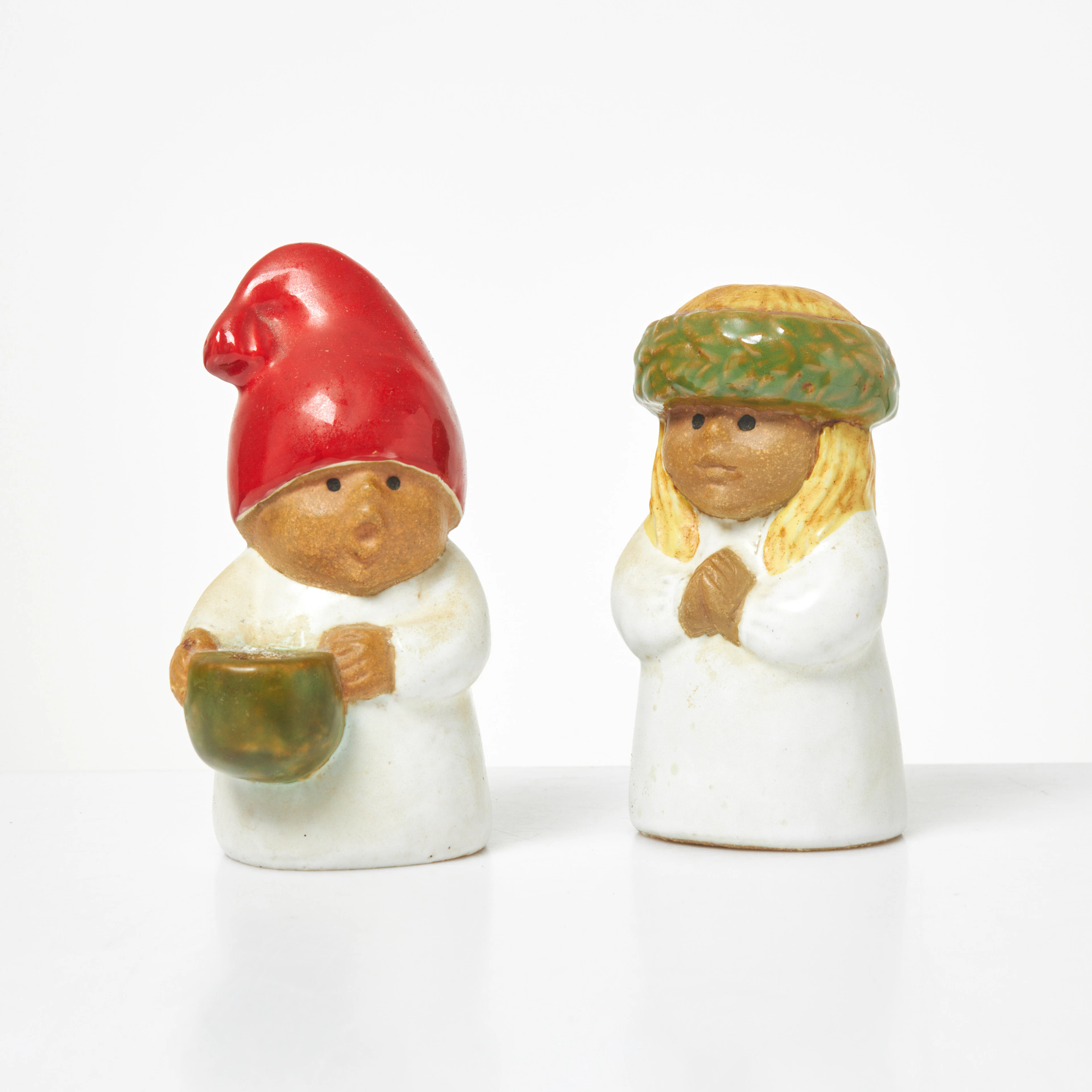 LISA LARSON. Ljusstakar, 1 par, "Tomte och tärna" ur serien Kennel