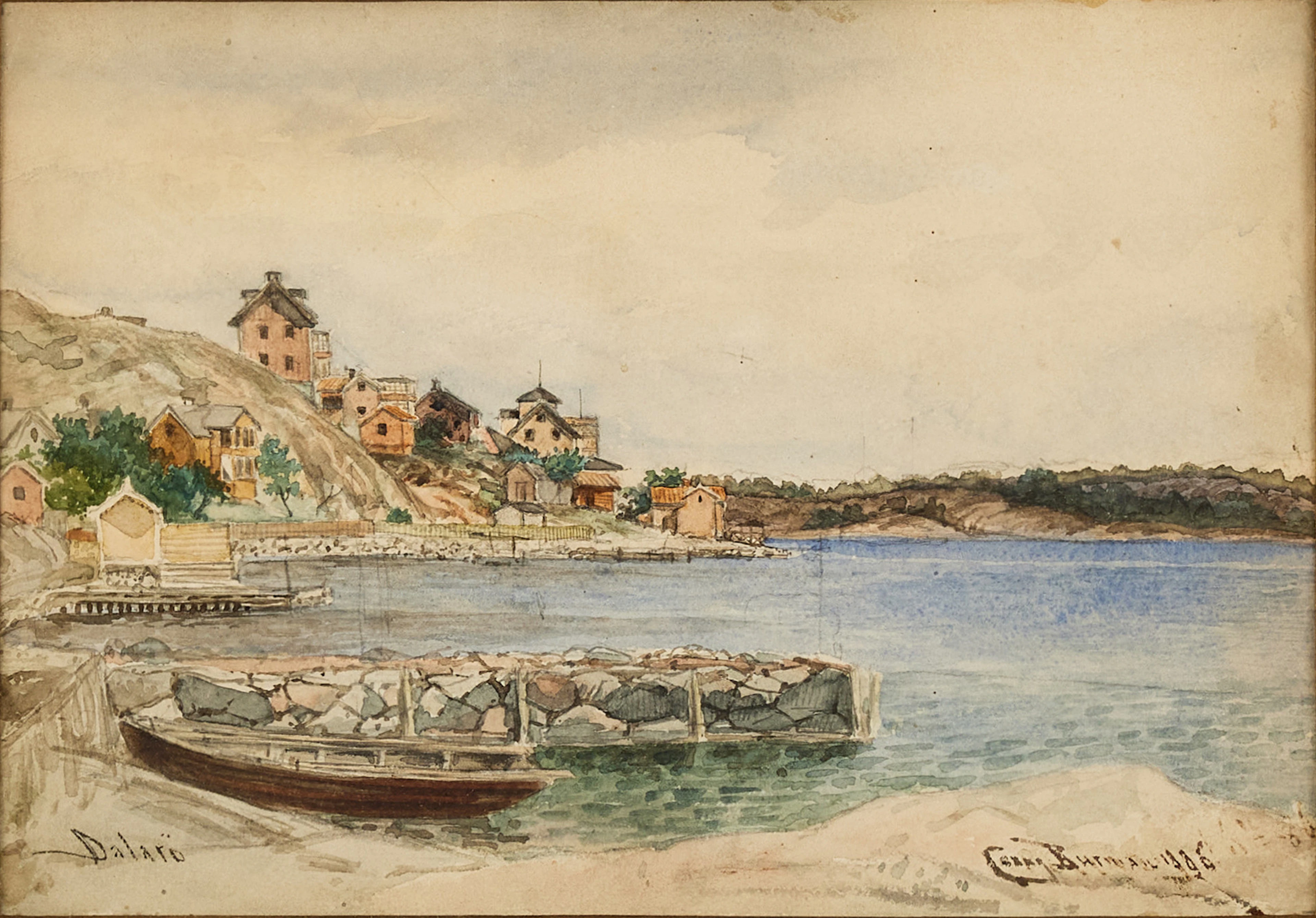 CONNY BURMAN (1831-1912) Dalarö, akvarell, signerad och daterad 1886.