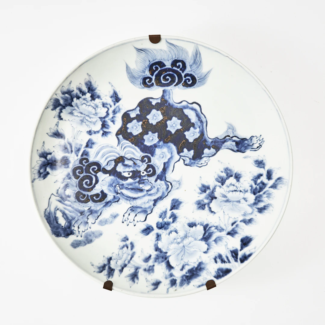 FAT, porslin, Japan, Meiji (1868-1912), dekor av Buddhistiskt lejon