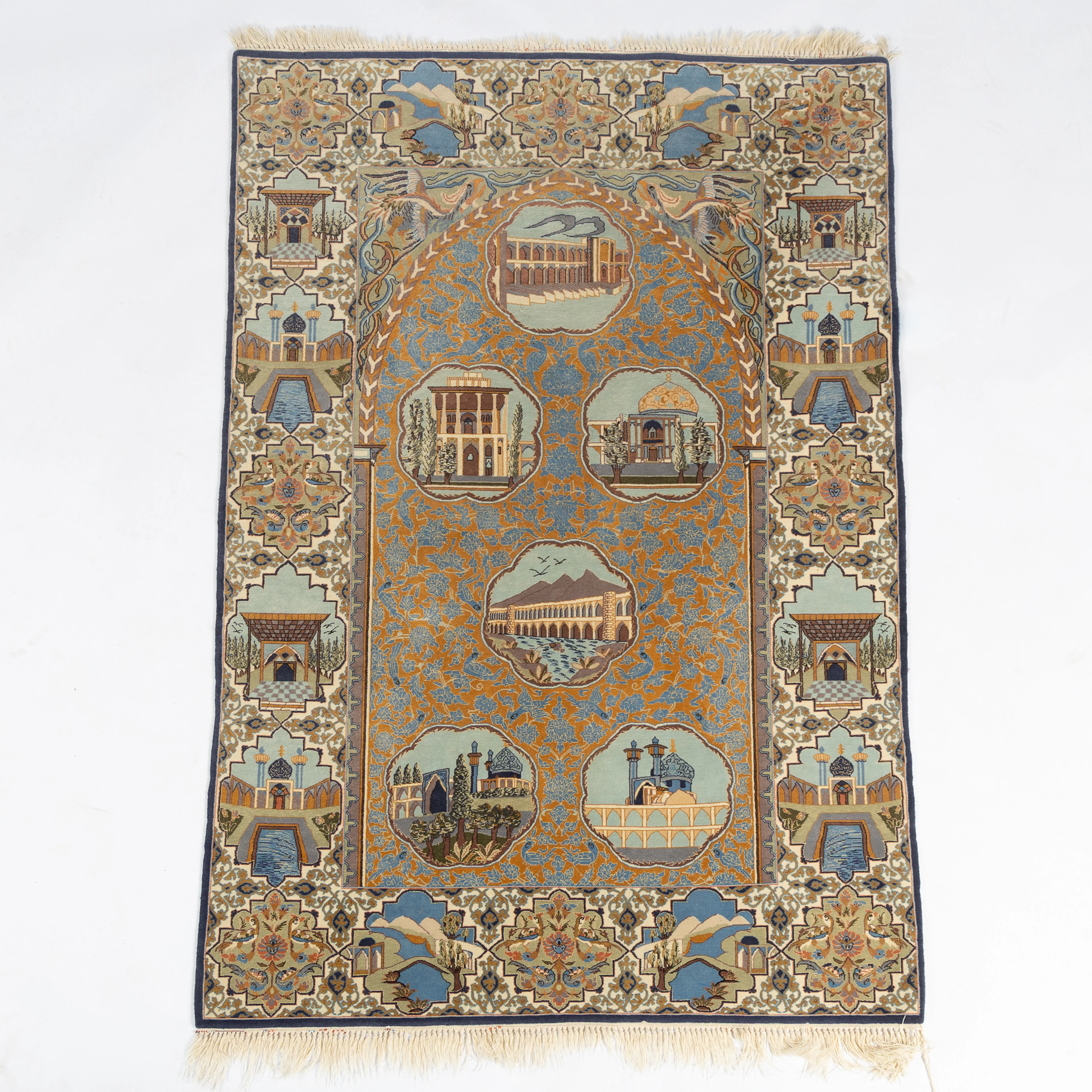 MATTA, Isfahan, old, ca 167x107 cm, figural, silkesvarp.