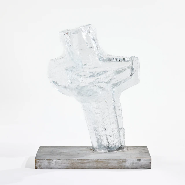 EDVIN ÖHRSTRÖM. "Eskapism", skulptur, Lindshammars glasbruk, 1960/70-tal