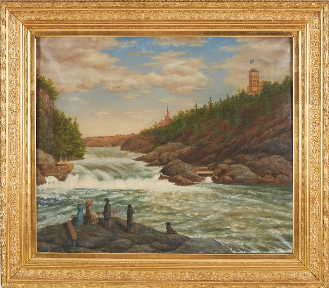 CARL FREDRIK STRÖM (SVERIGE 1816–1907). TILLSKRIVEN. Landskap med