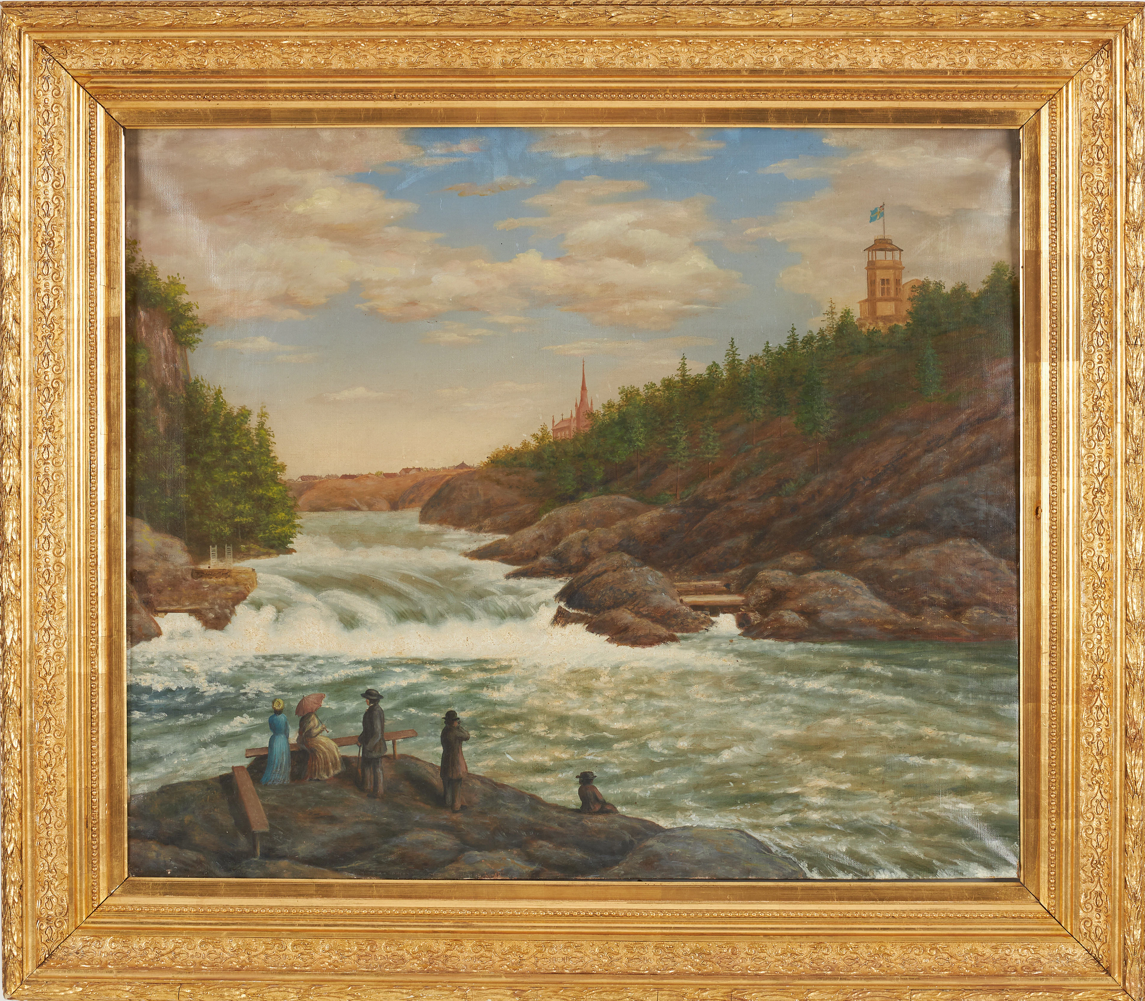CARL FREDRIK STRÖM (SVERIGE 1816–1907). TILLSKRIVEN. Landskap med
