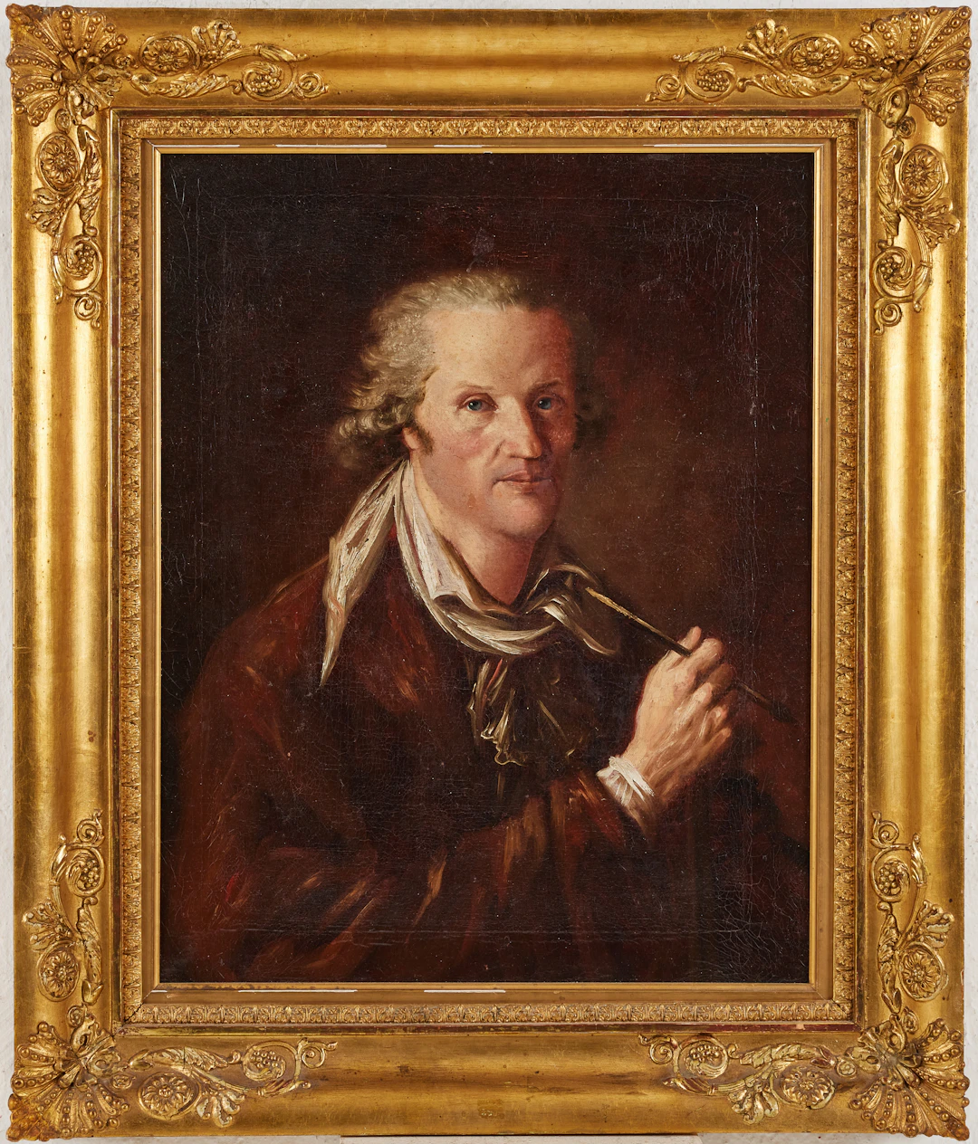 OKÄND KONSTNÄR, 1800-TAL. Porträtt av konstnär.