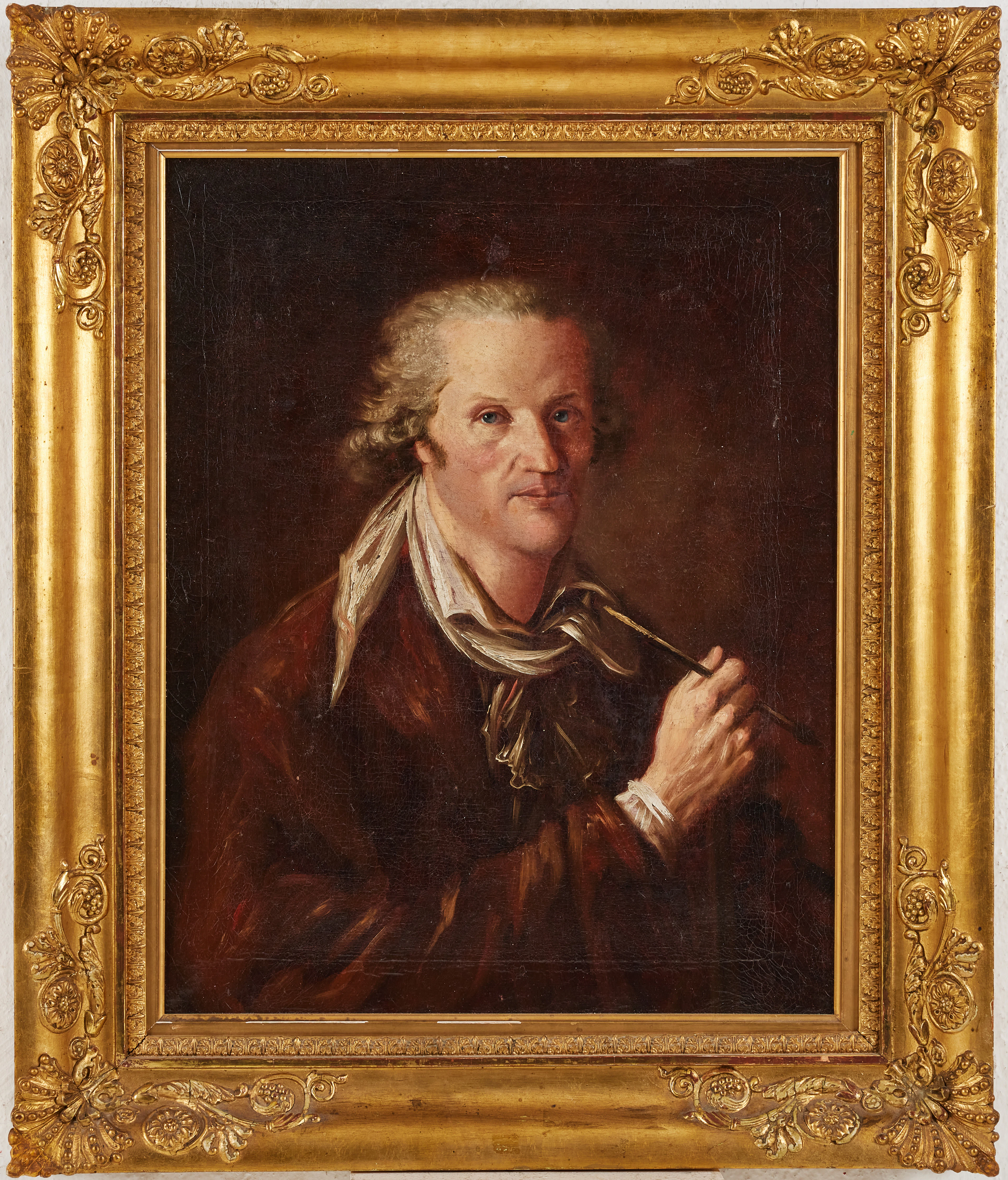 OKÄND KONSTNÄR, 1800-TAL. Porträtt av konstnär.