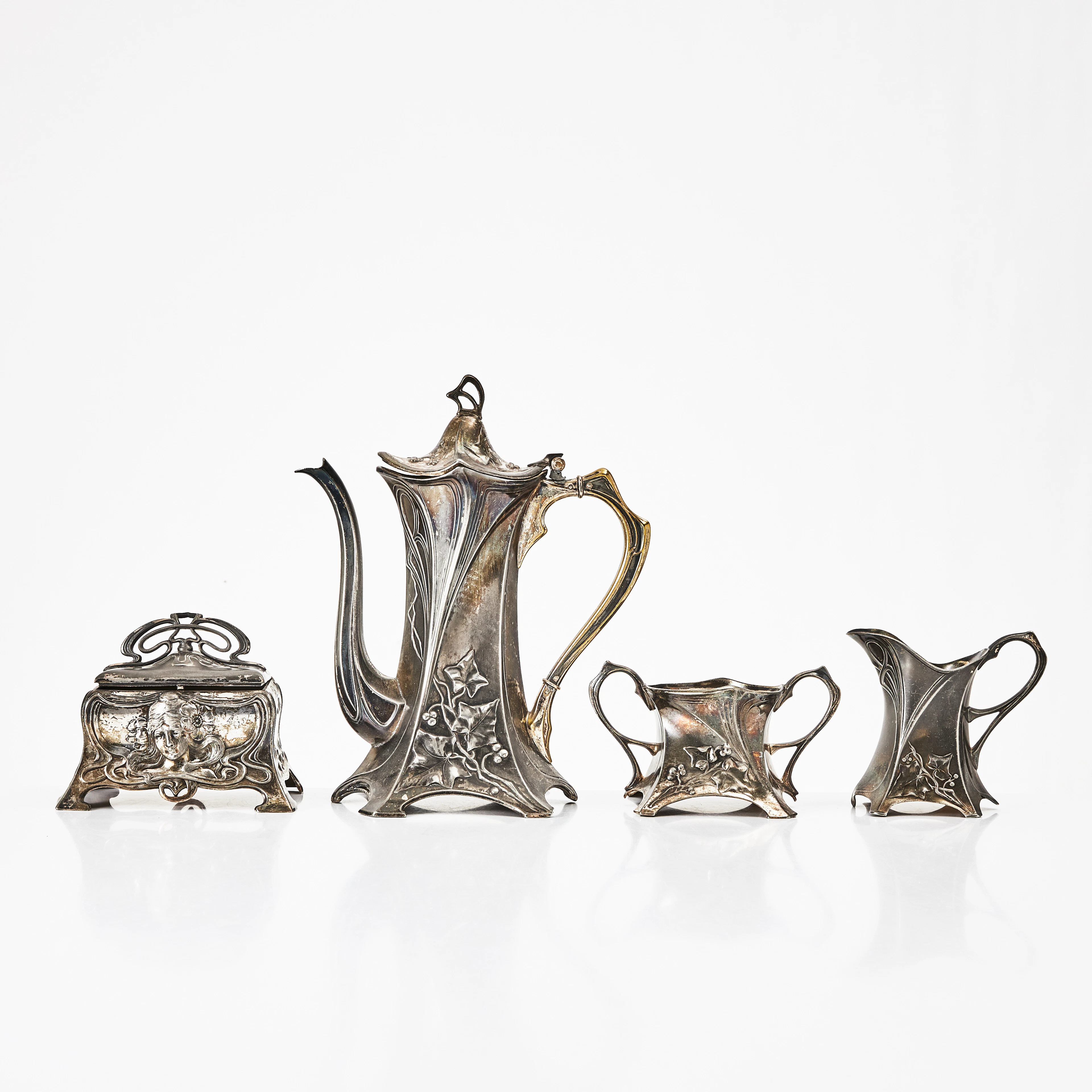 WMF, kaffeservis, jugend, 1900-talets början, 4 dlr.