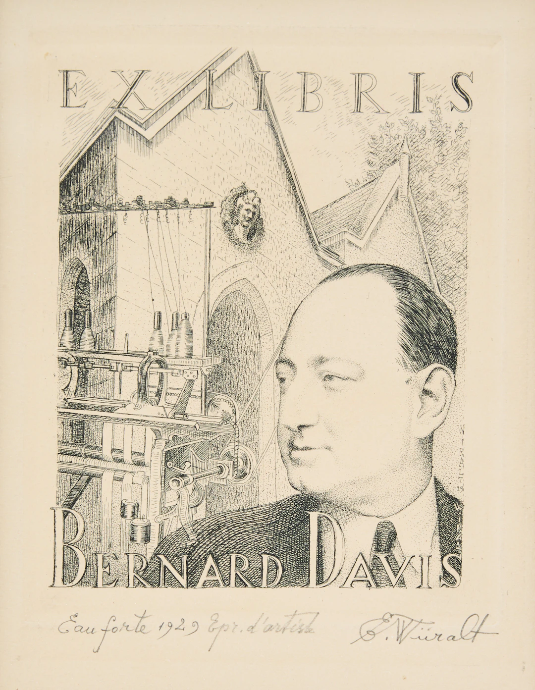 EDUARD WIIRALT. "Ex Libris Bernard Davis".