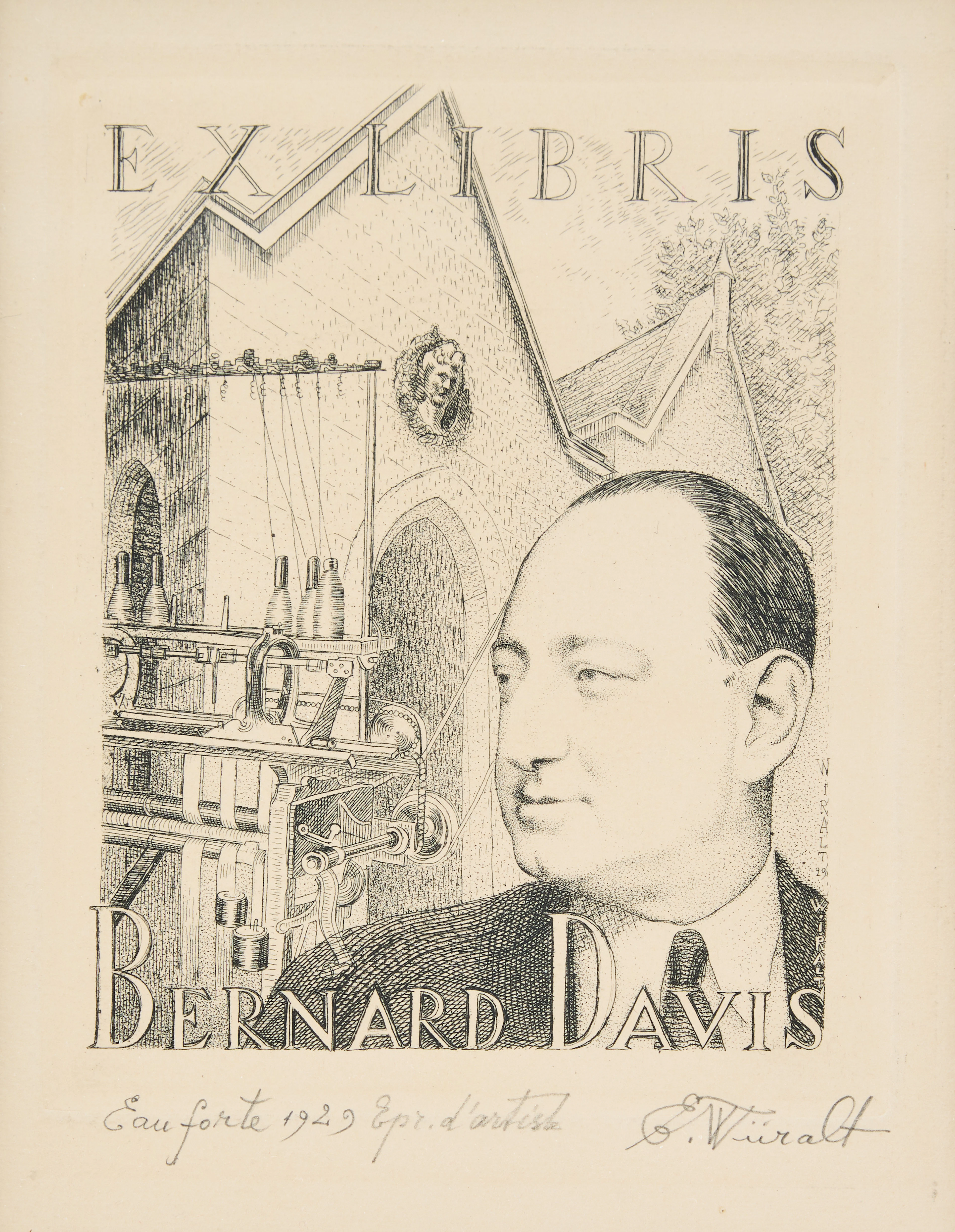 EDUARD WIIRALT. "Ex Libris Bernard Davis".