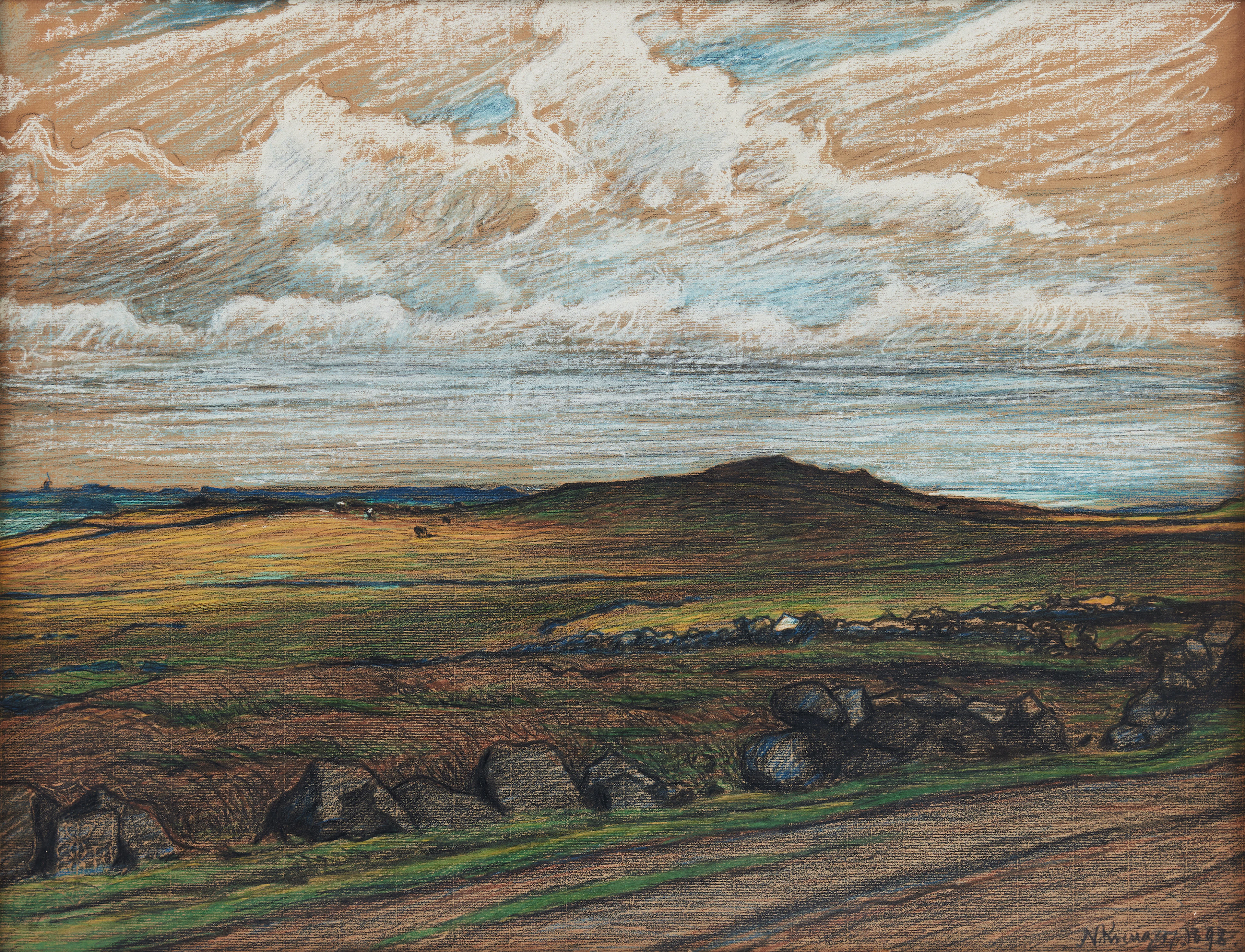 ILS KREUGER. "Landskap vid Varberg"/"Kustlandskap (Halland)".
