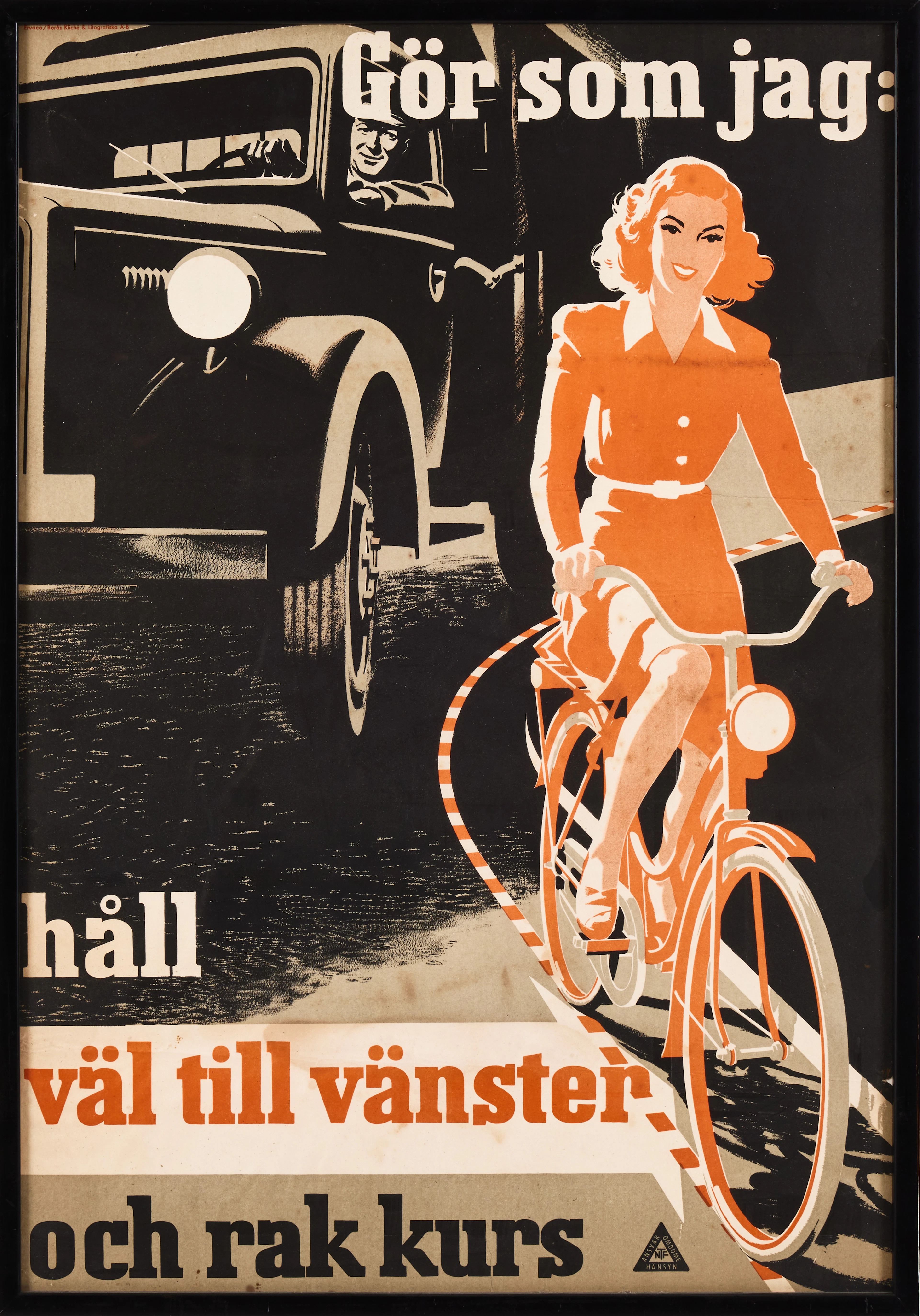 ATIONELLA TRAFIKSÄKERHETSFÖRBUNDET, affisch, "Gör som jag, håll väl