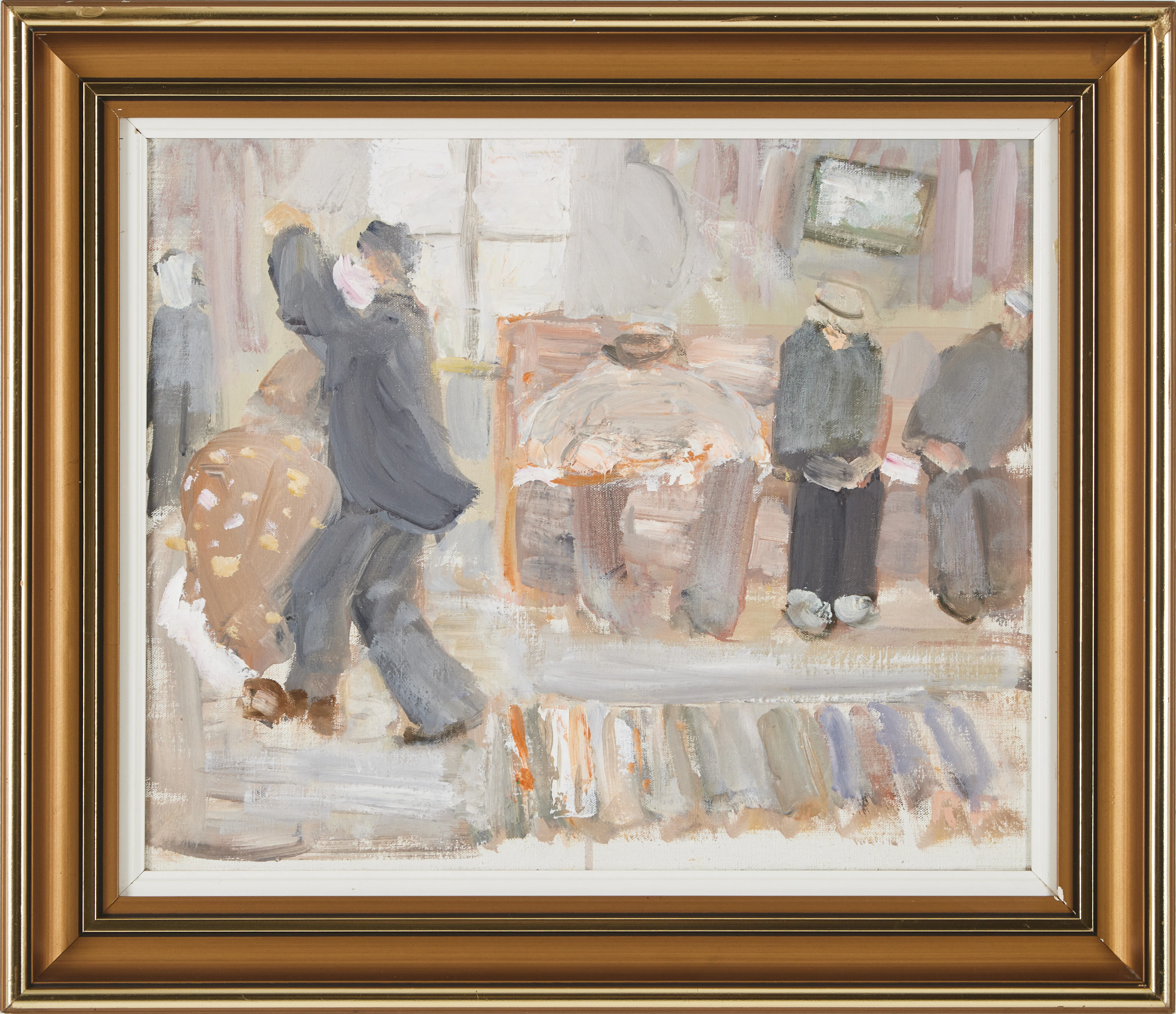 RAGNAR PERSSON (1905-1993). Dansande par, olja på duk, monogramsignerad.