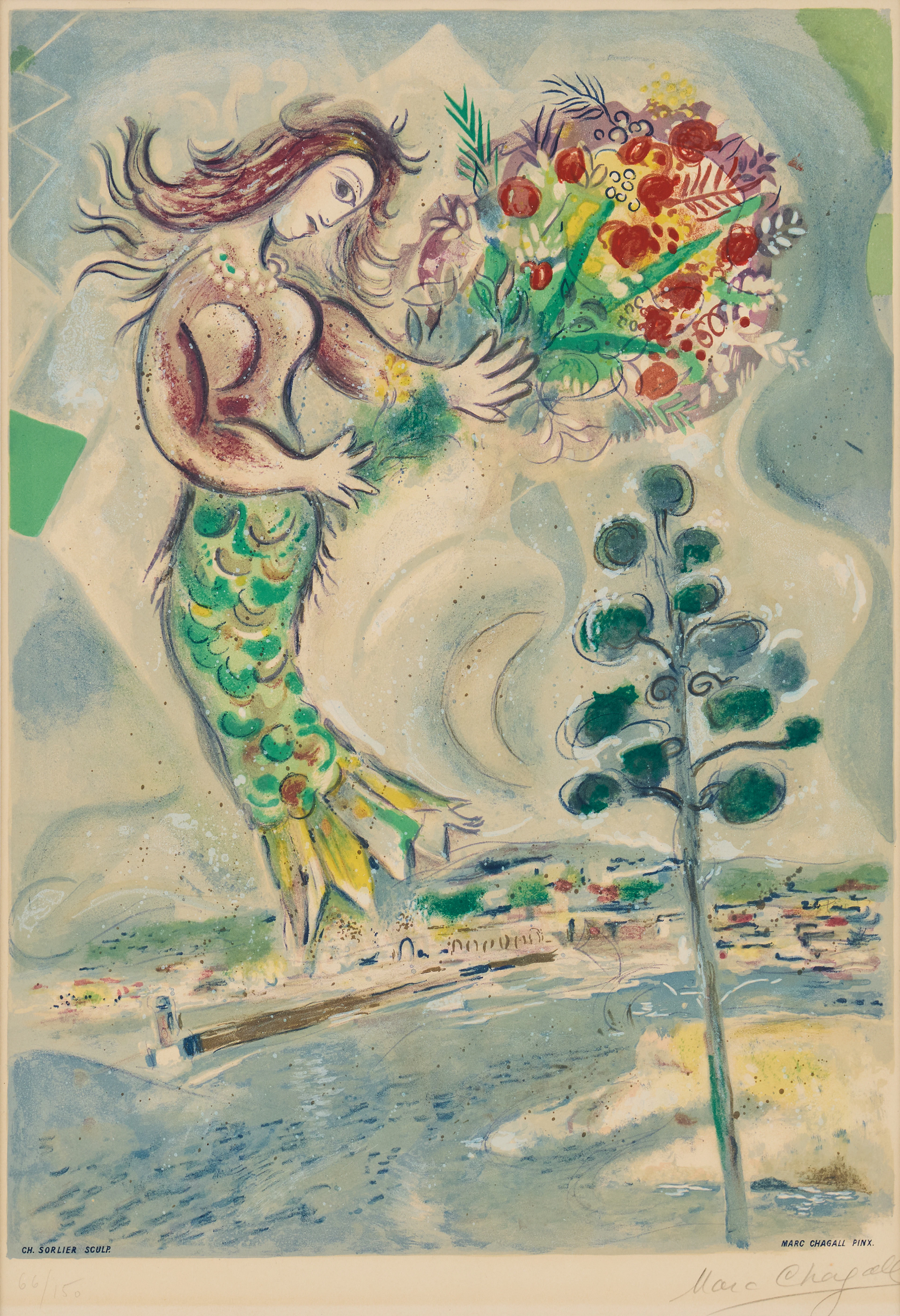 MARC CHAGALL. After. ”Sirène au pin” from "Nice et la Côte d'Azur".