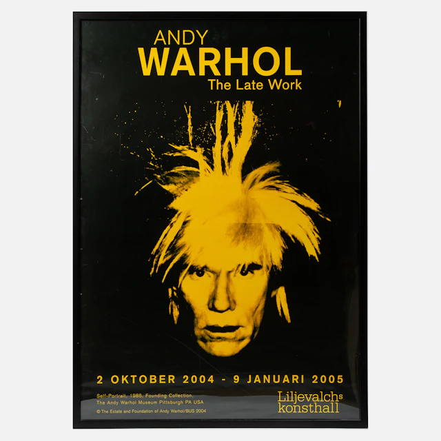 ANDY WARHOL. EFTER. Utställningsaffisch, "The Late Work", Liljevalchs