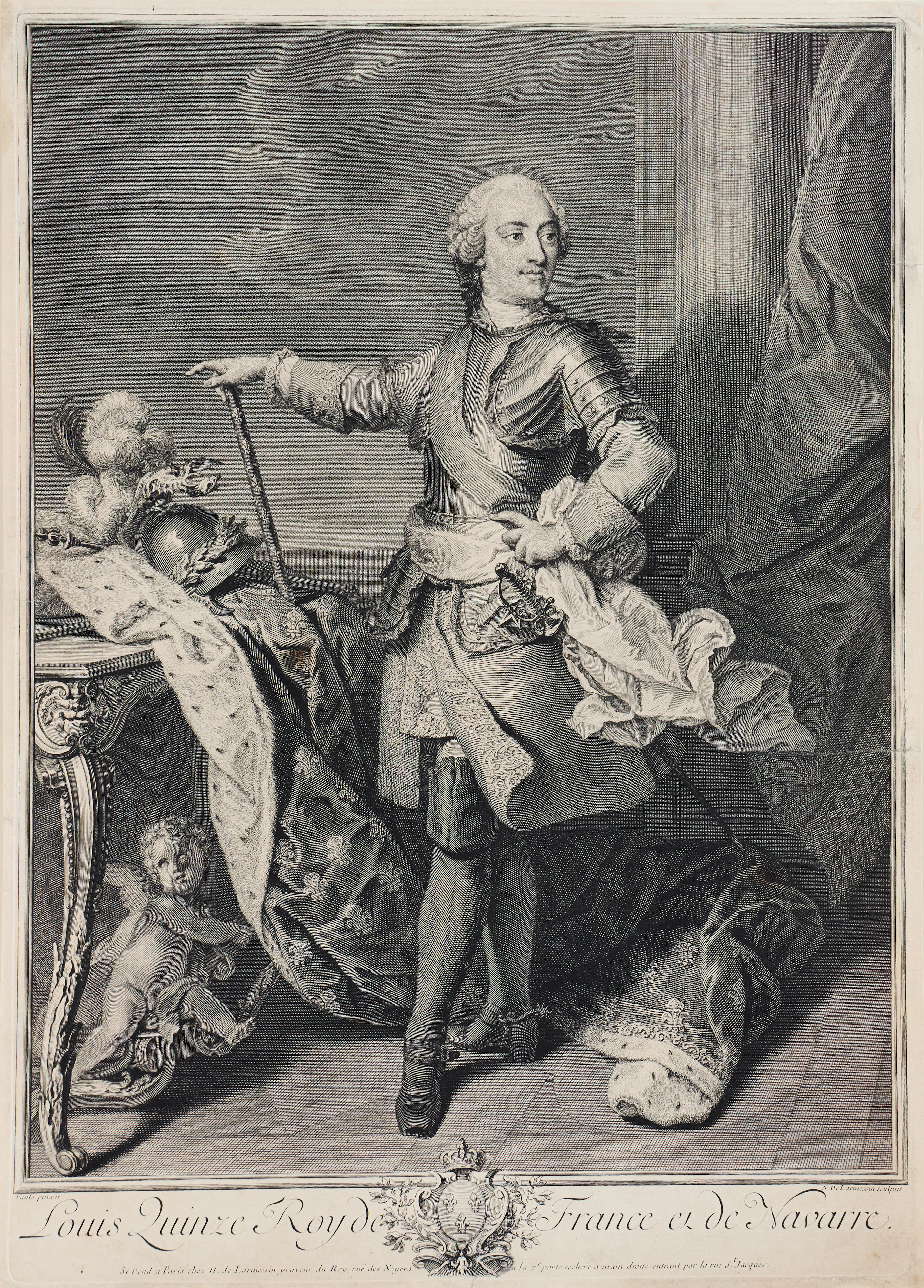 ICOLAS DE LARMESSIN IV (FRANCE 1684-1755). "Louis XV, King of France