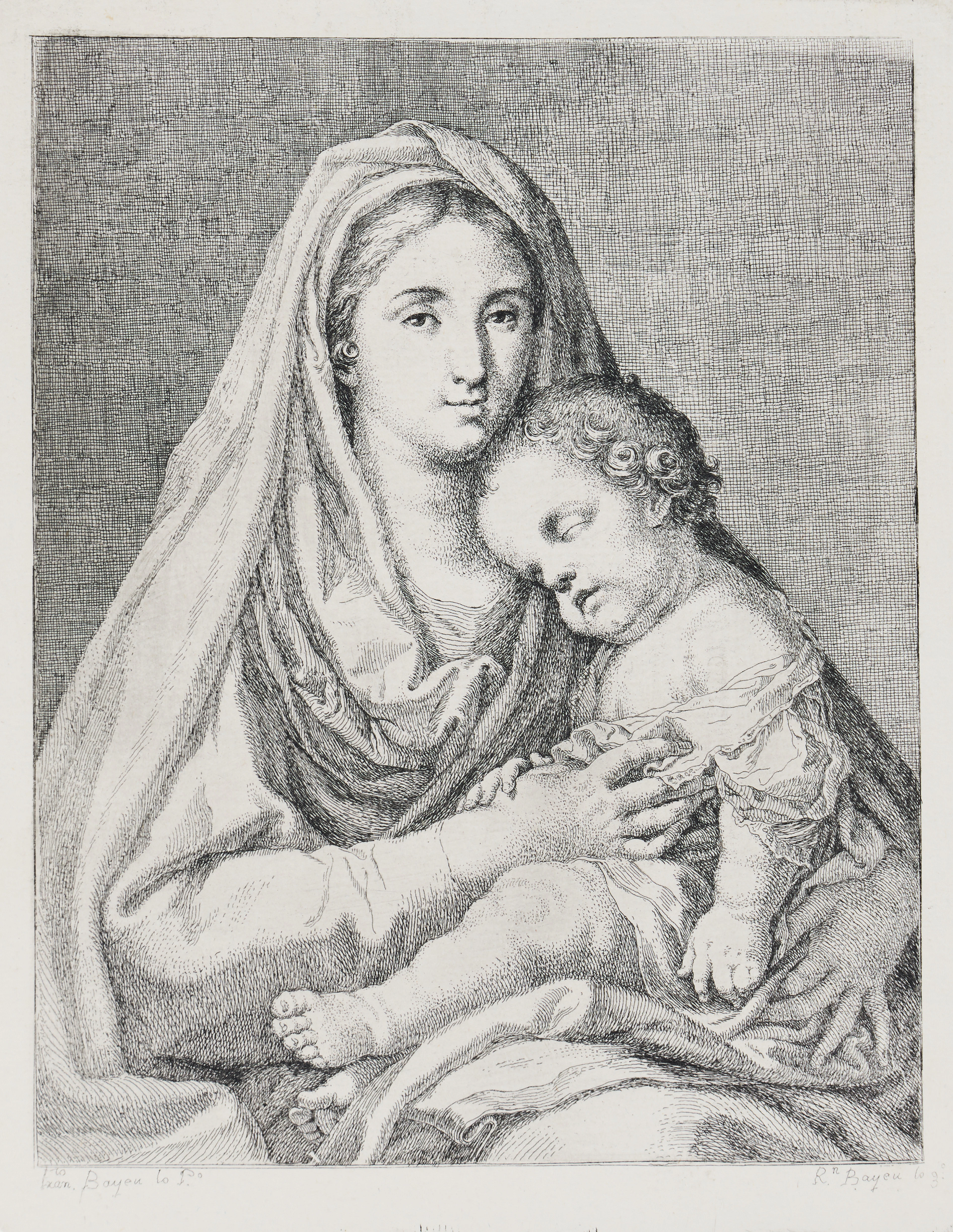 RAMÓN BAYEU Y SUBÍAS (SPAIN 1744-1793). "Virgin and Child, with the