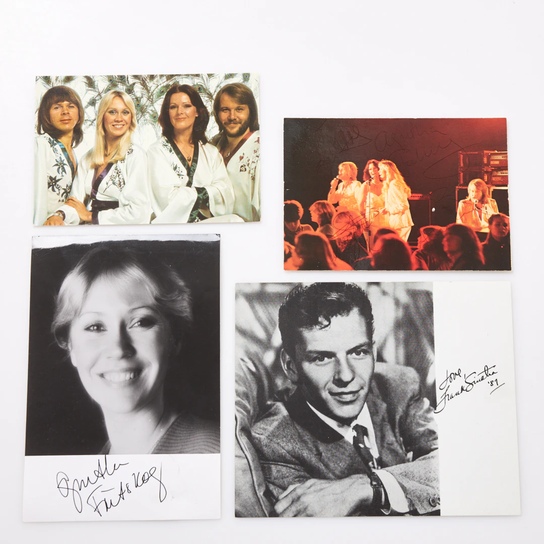 IDOLKORT. 3 st, ABBA, Agneta Fältskog, Frank Sinatra, 1970-tal, med