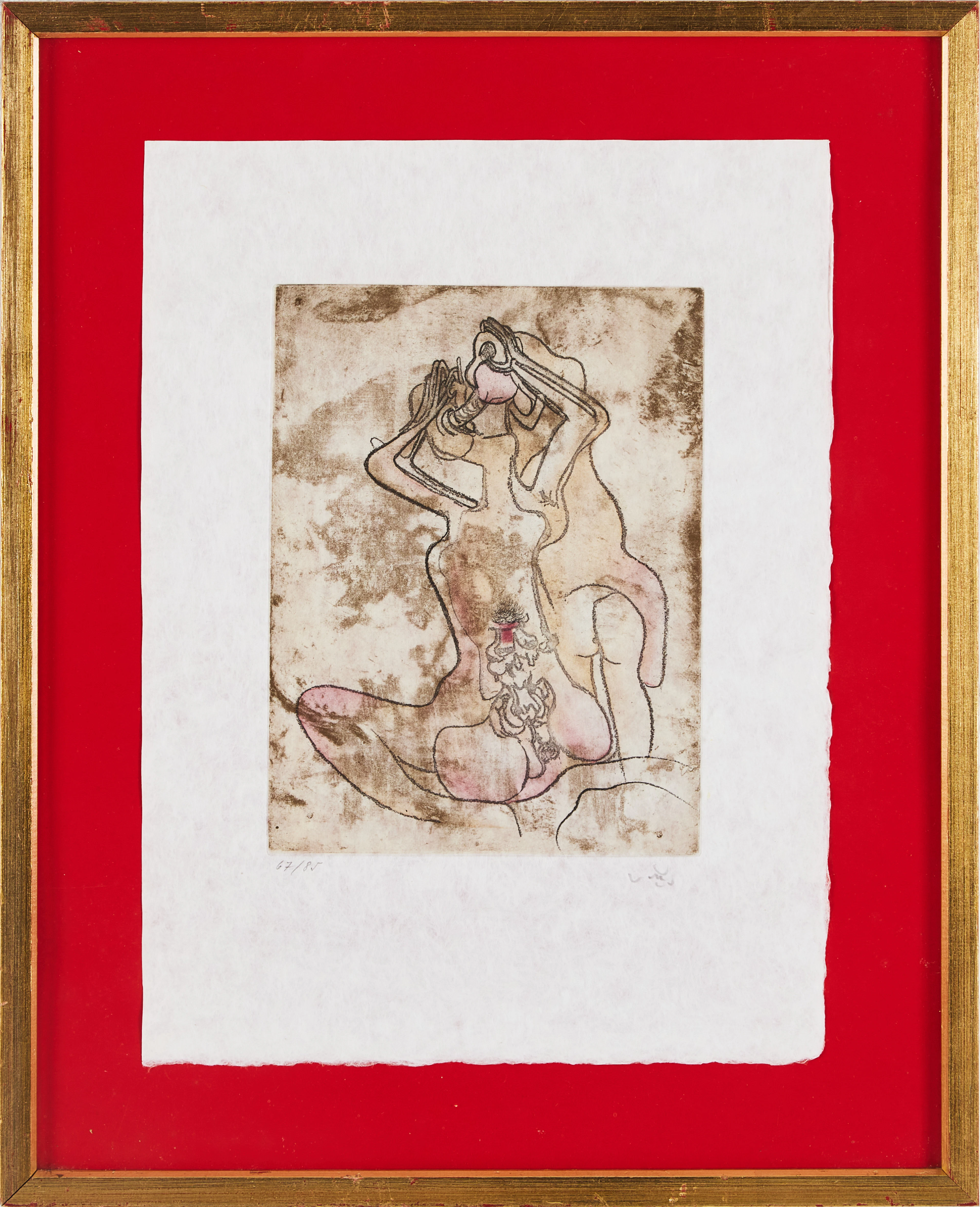 ROBERTO MATTA. Figurkomposition, färgetsning, signerad och numrerad 67/85.