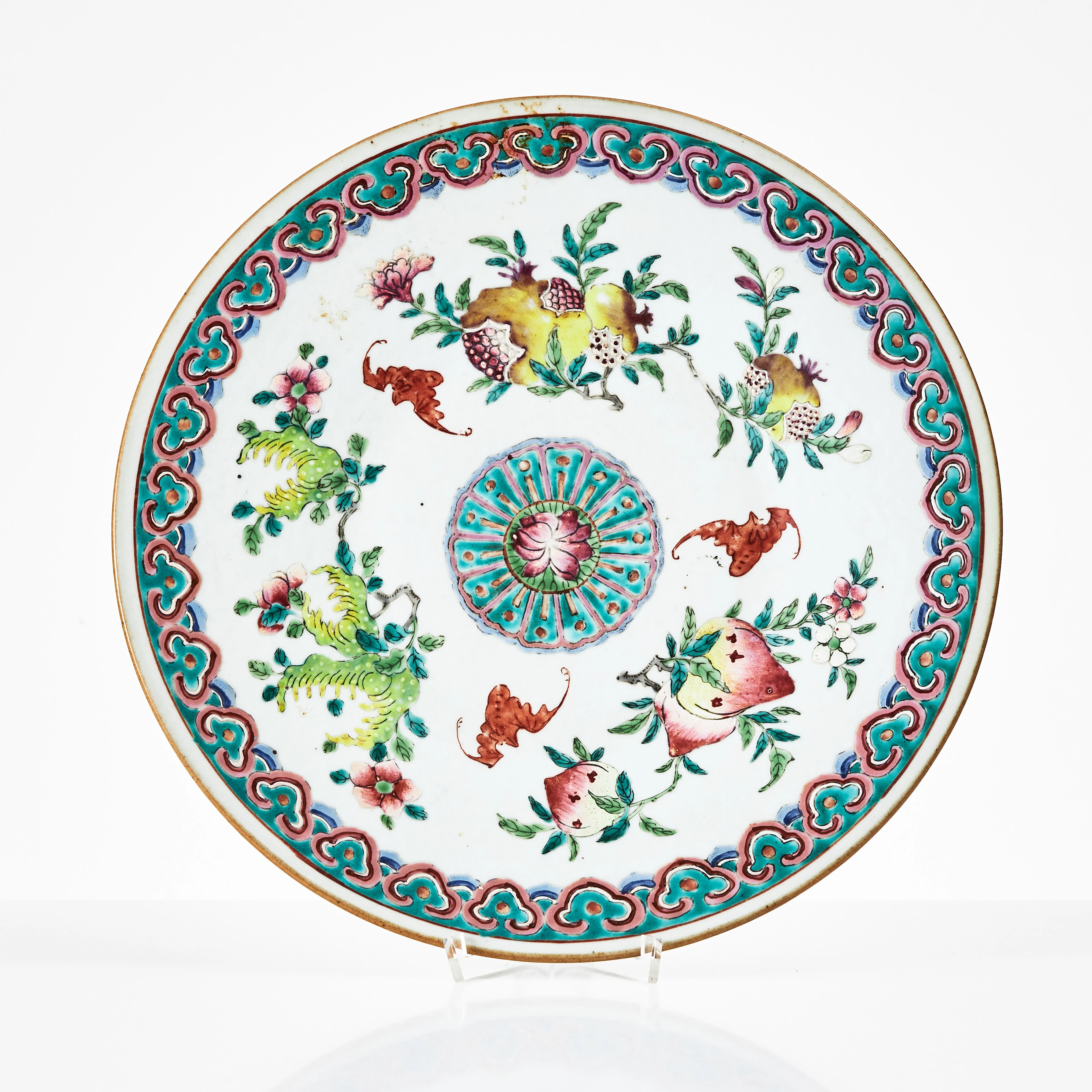 FAT, porslin, Kina, Guangxu (1875-1908), dekor av persika, granatäpple