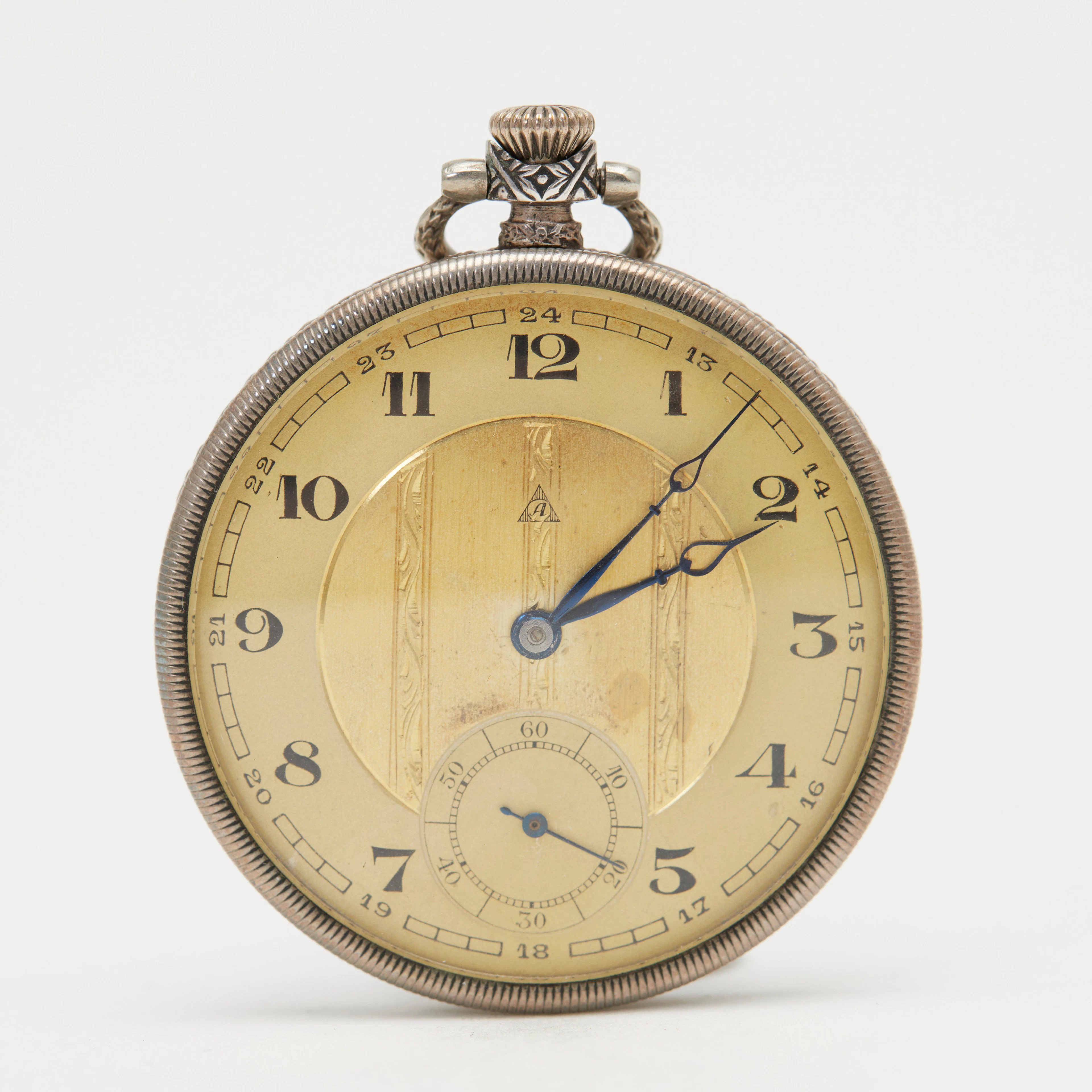 OMEGA. Lépine-Taschenuhr, Art Déco-Set mit Anhänger, 800er Silber