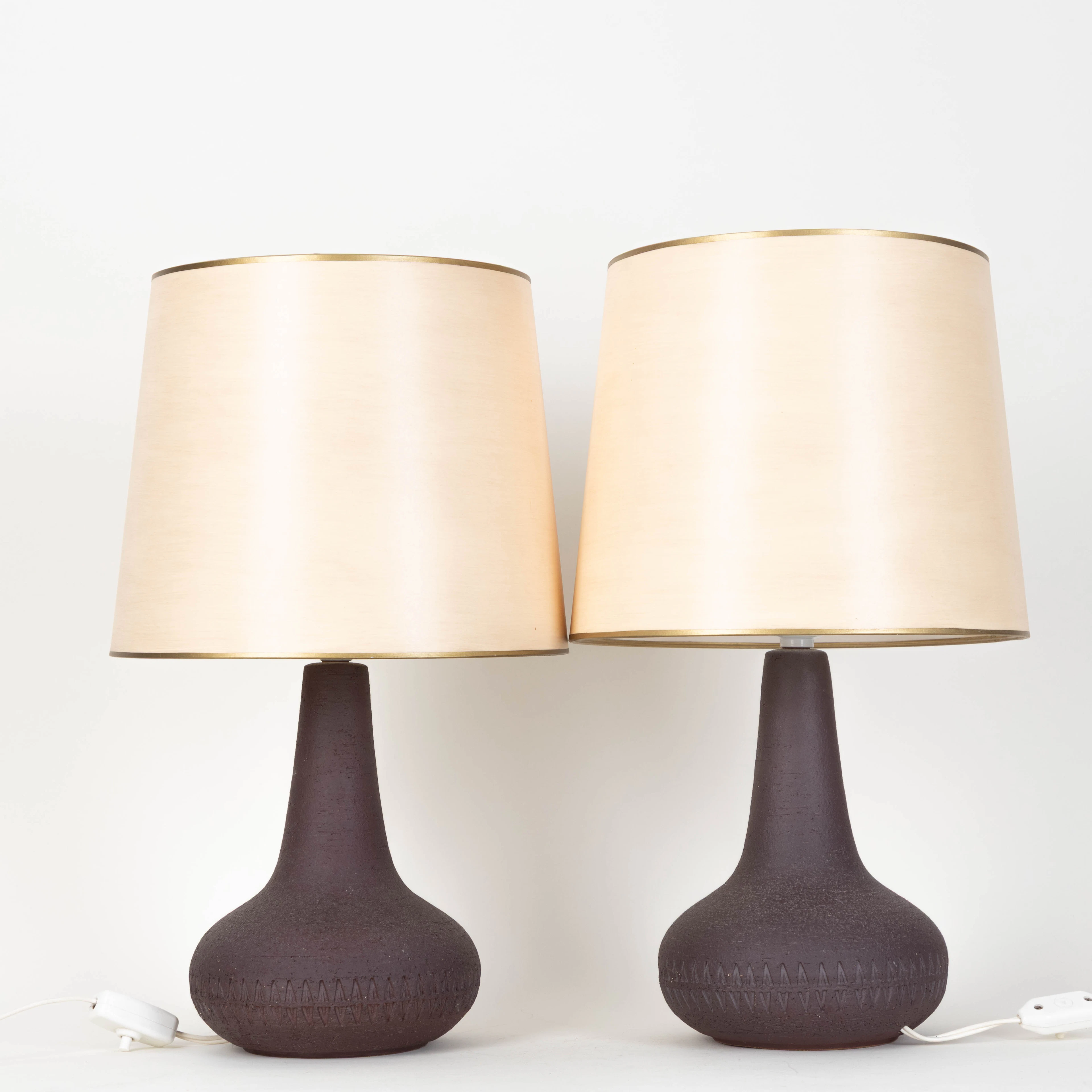 Zwei Tischlampen, Keramik, Søholm, Dänemark, 2. Hälfte 20. Jh. (2).