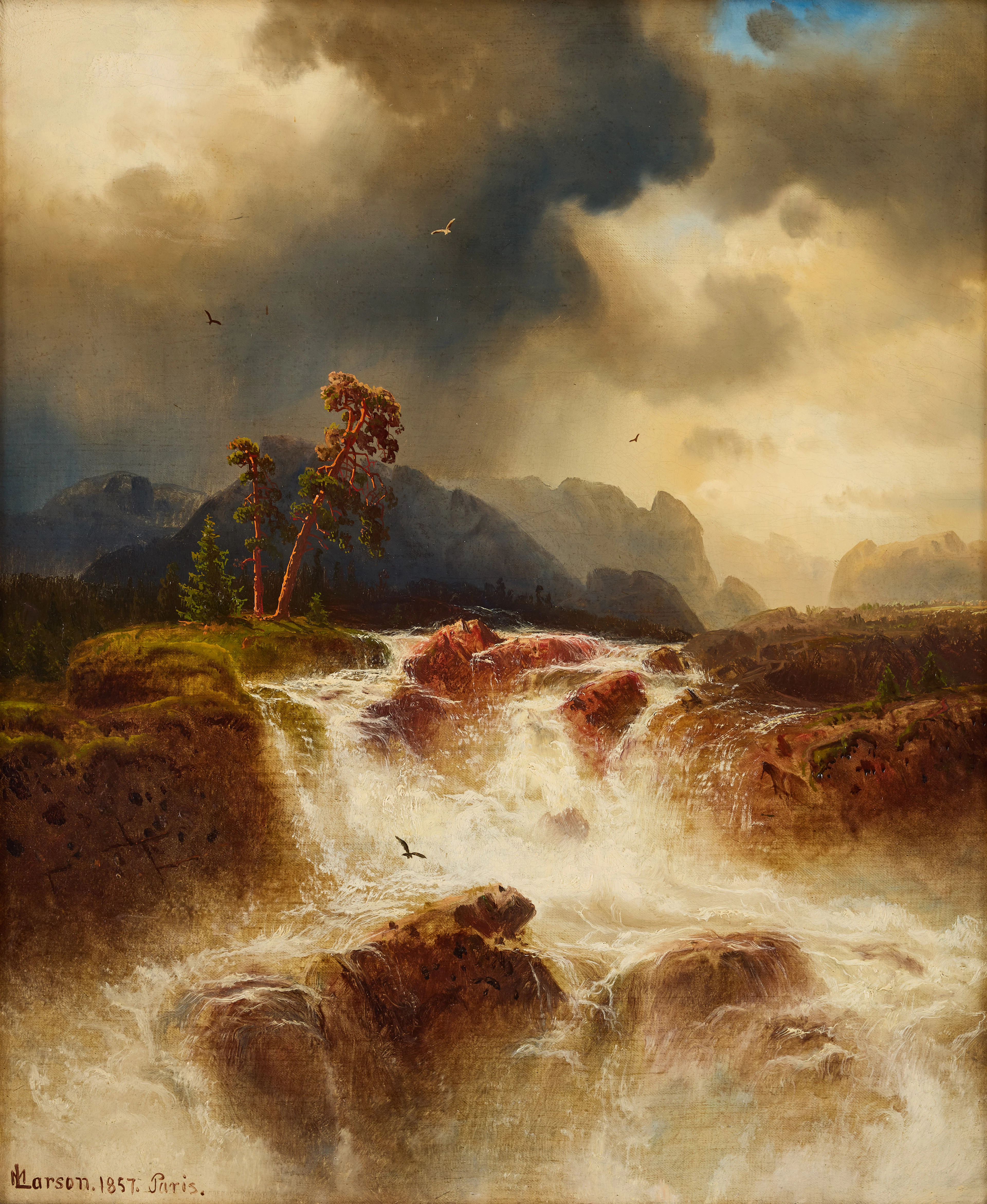 MARCUS LARSON (1825-1864). Vattenfall.