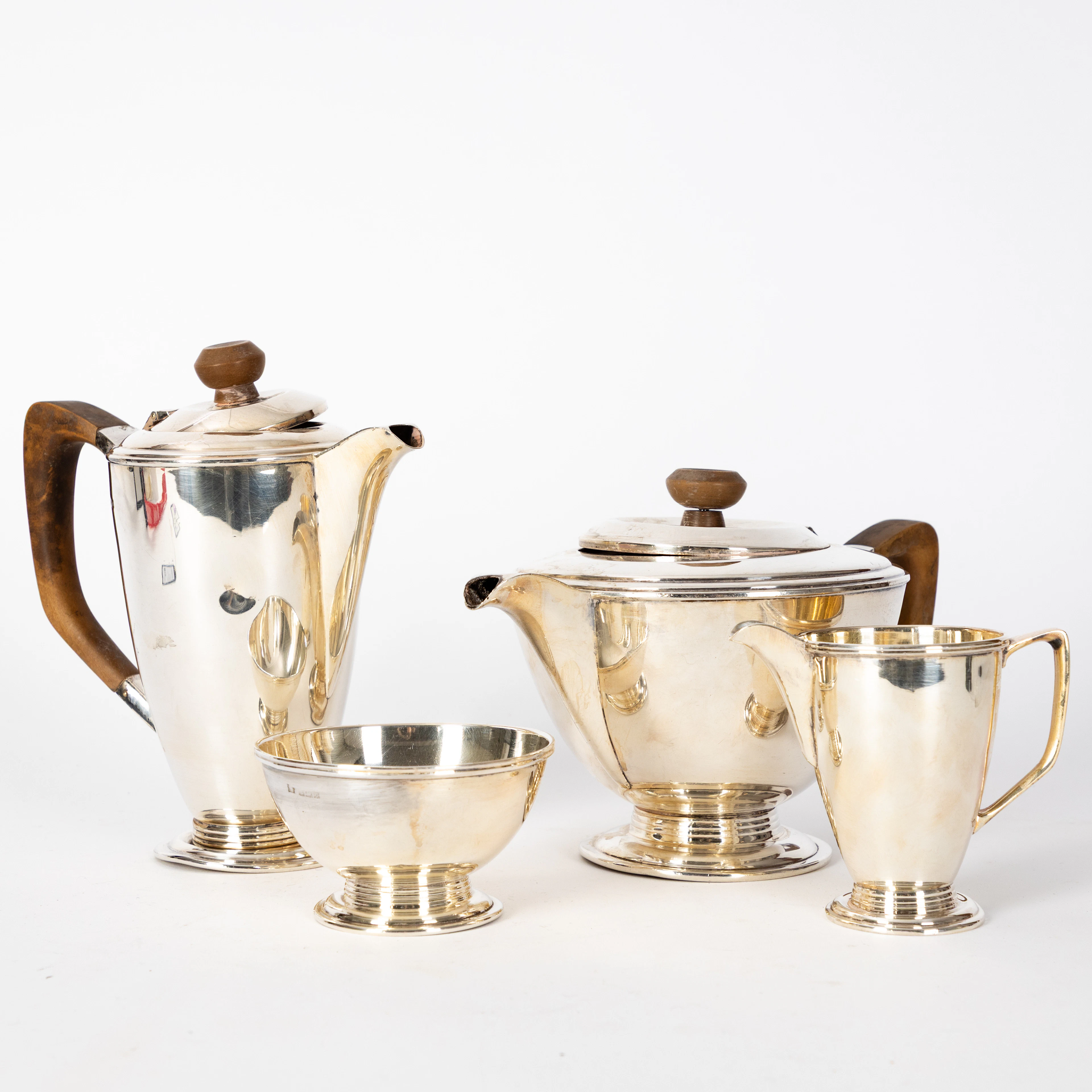 DAVID LAURENCE. Kaffee- und Teeservice, Sterling Silber, 4-tlg., Birmingham