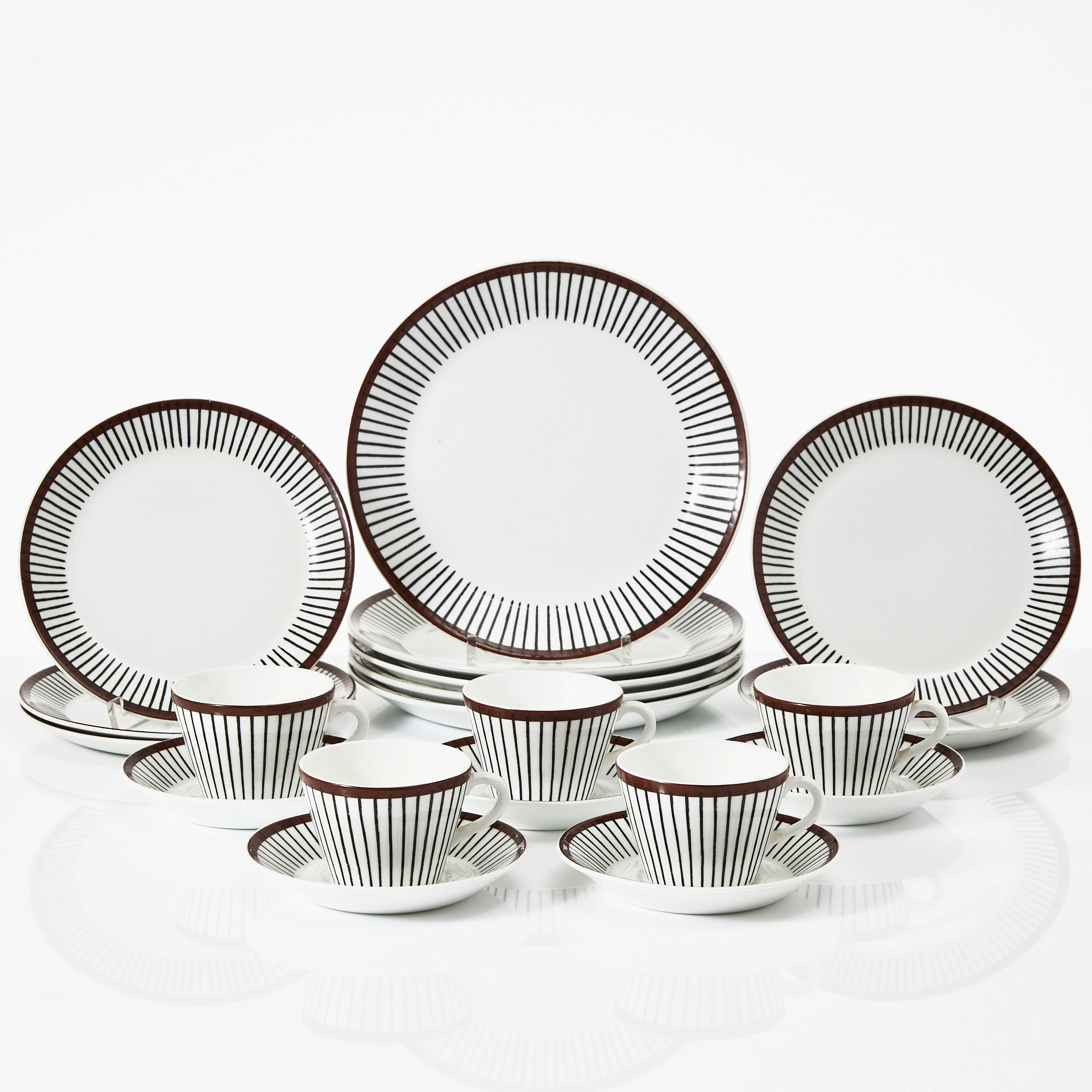 STIG LINDBERG. Servisdelar, 15 dlr., "Spisa Ribb", Gustavsberg, 1900-talets