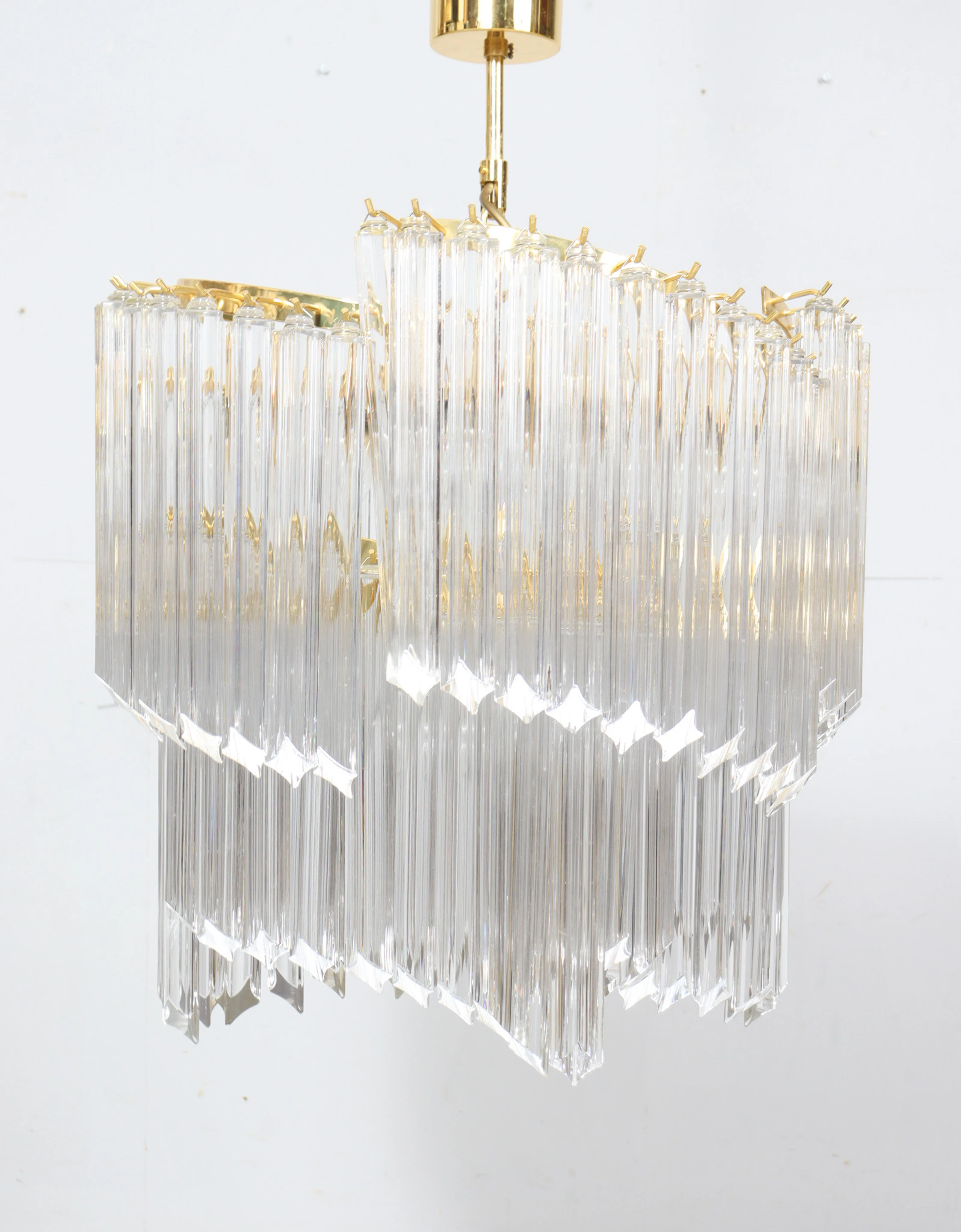 OVARESI. Großer Kronleuchter/Deckenlampe, Muranoglas, Italien, 1970er Jahre.