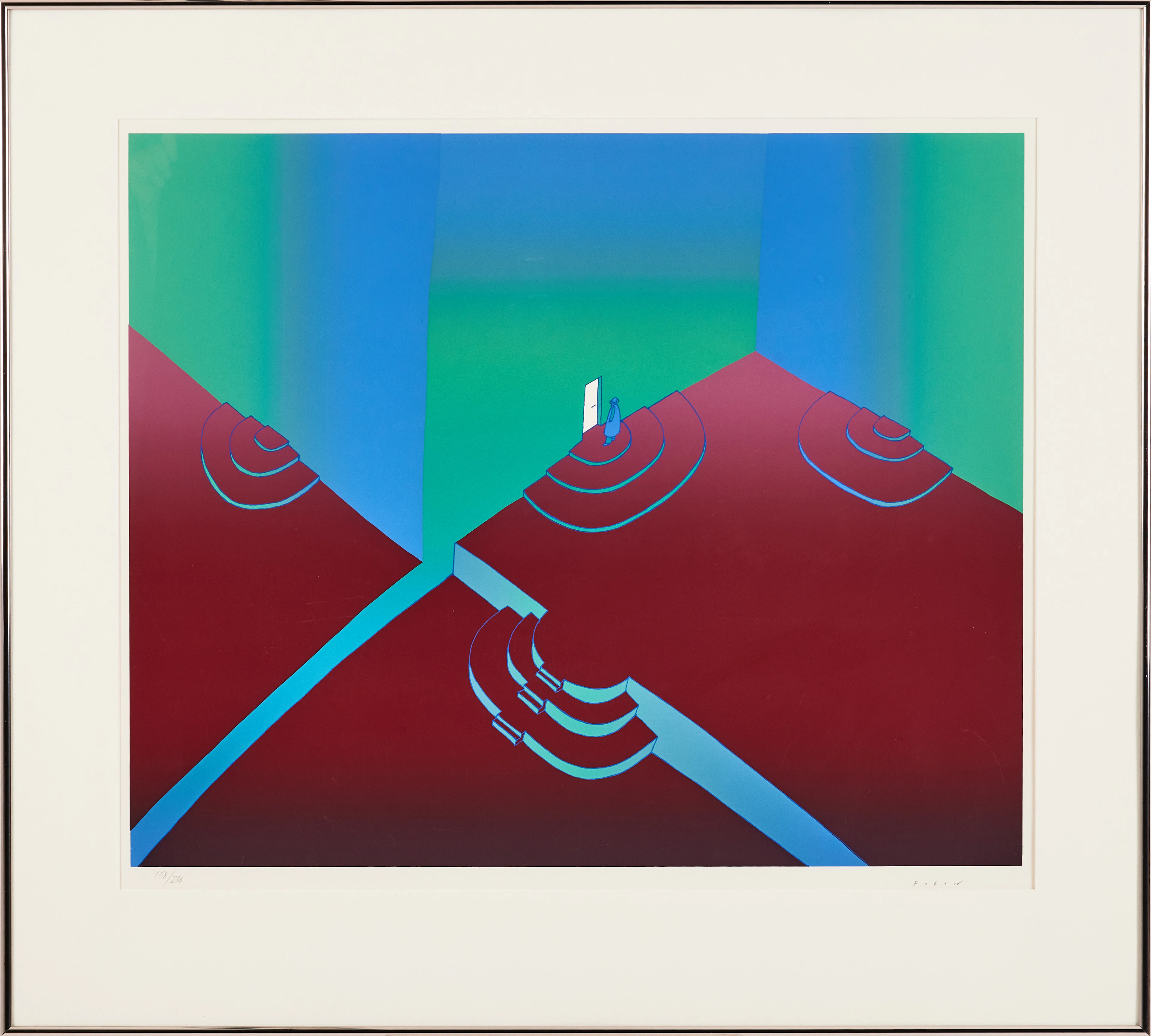 JEAN-MICHEL FOLON 1934-2005. KOmposition, serigrafi, signerad Folon, 158/200.