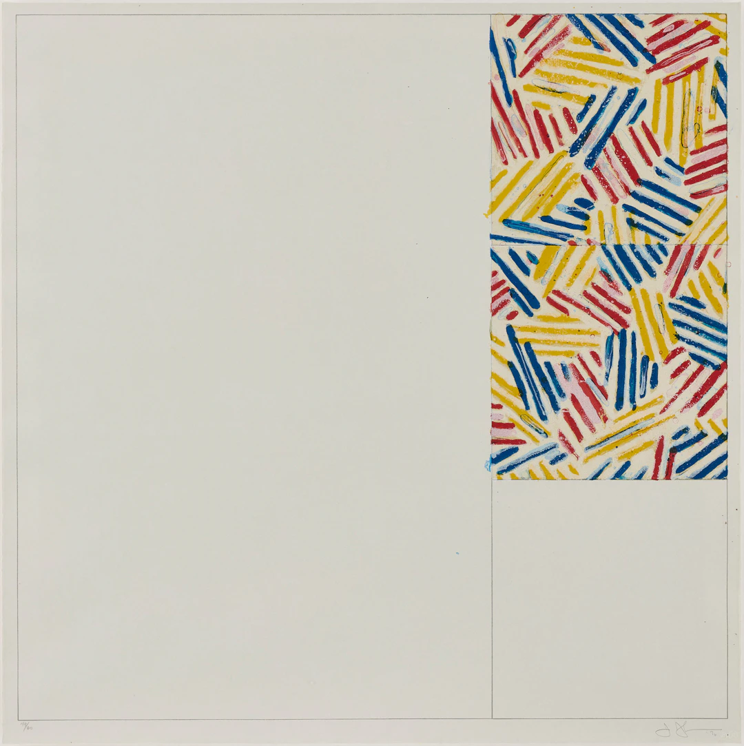 JASPER JOHNS. #5 from ”Six Lithographs (after Untitled, 1975)”.