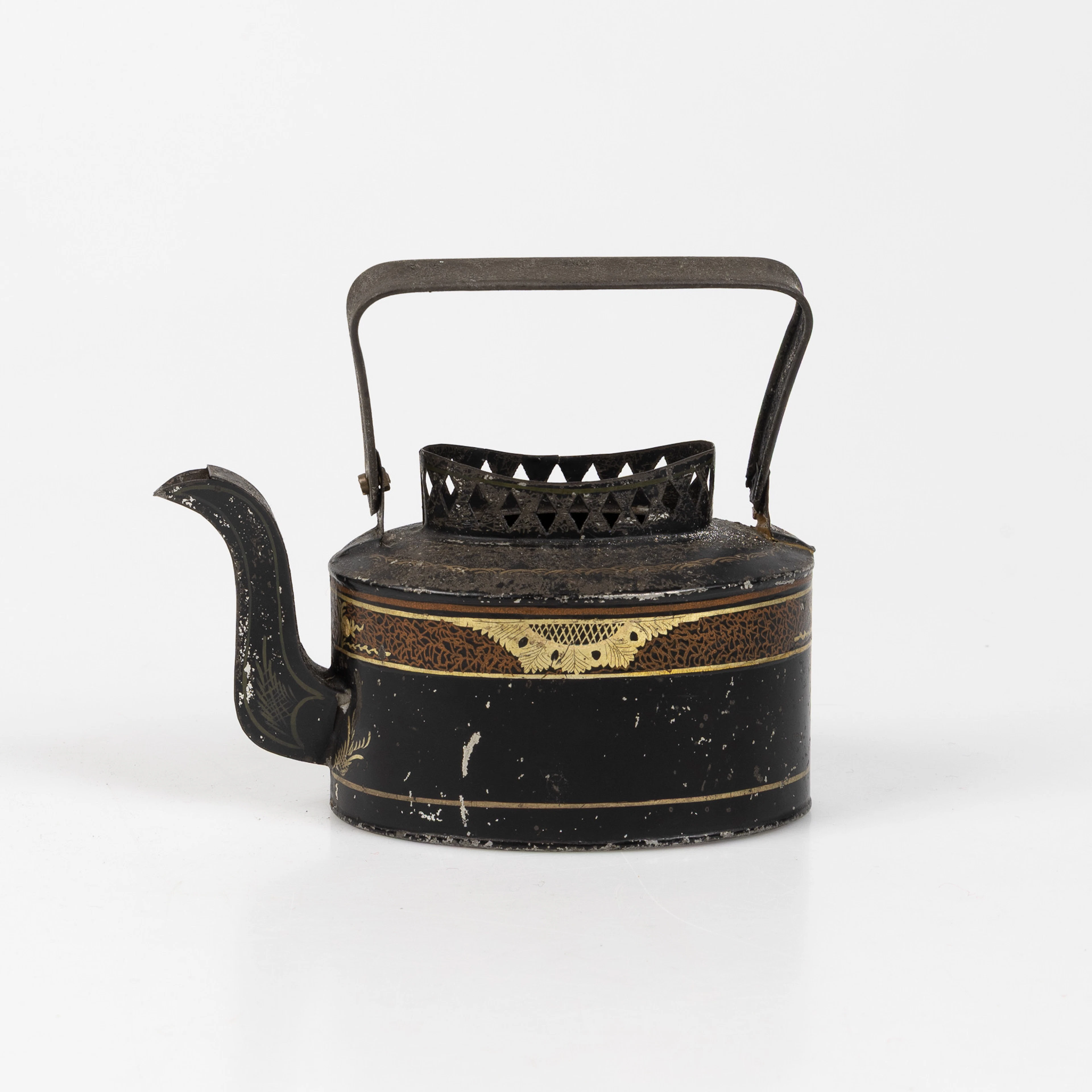 KAFFEKANNA, senempire, bemålat bleckplåt, 1800-tal.
