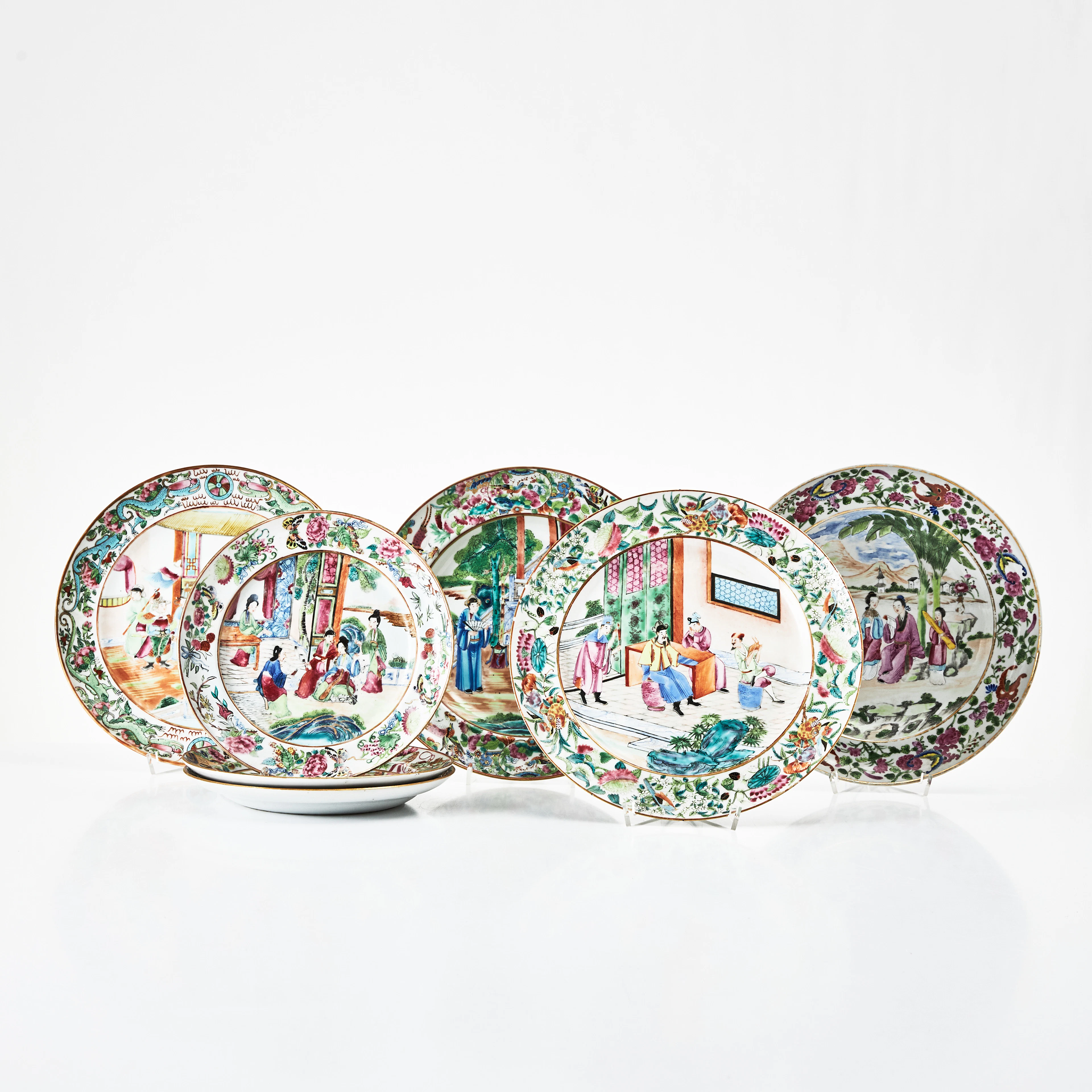 TALLRIKAR, ASSIETTER, 7 dlr., porslin, Kina, Daoguang (1821-1850)