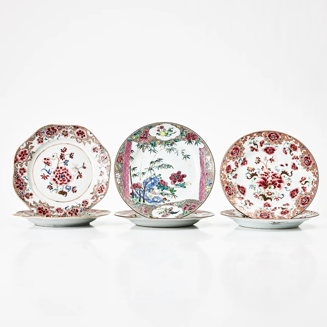 TALLRIKAR, 2+2+2 st., porslin, Kina, Yongzheng (1723-1735), famille
