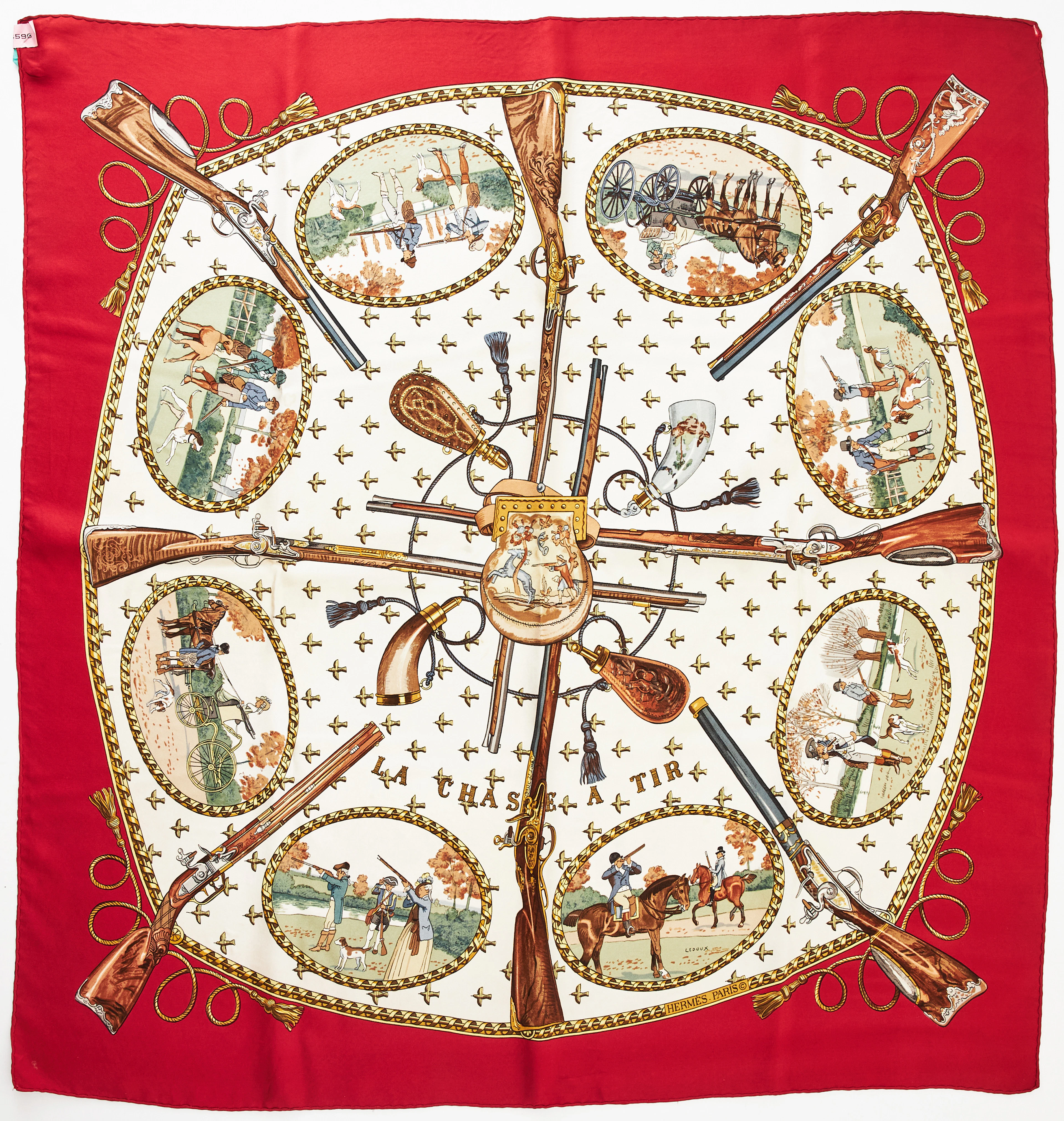 HERMÈS, scarf, "La Chasse a Tir".
