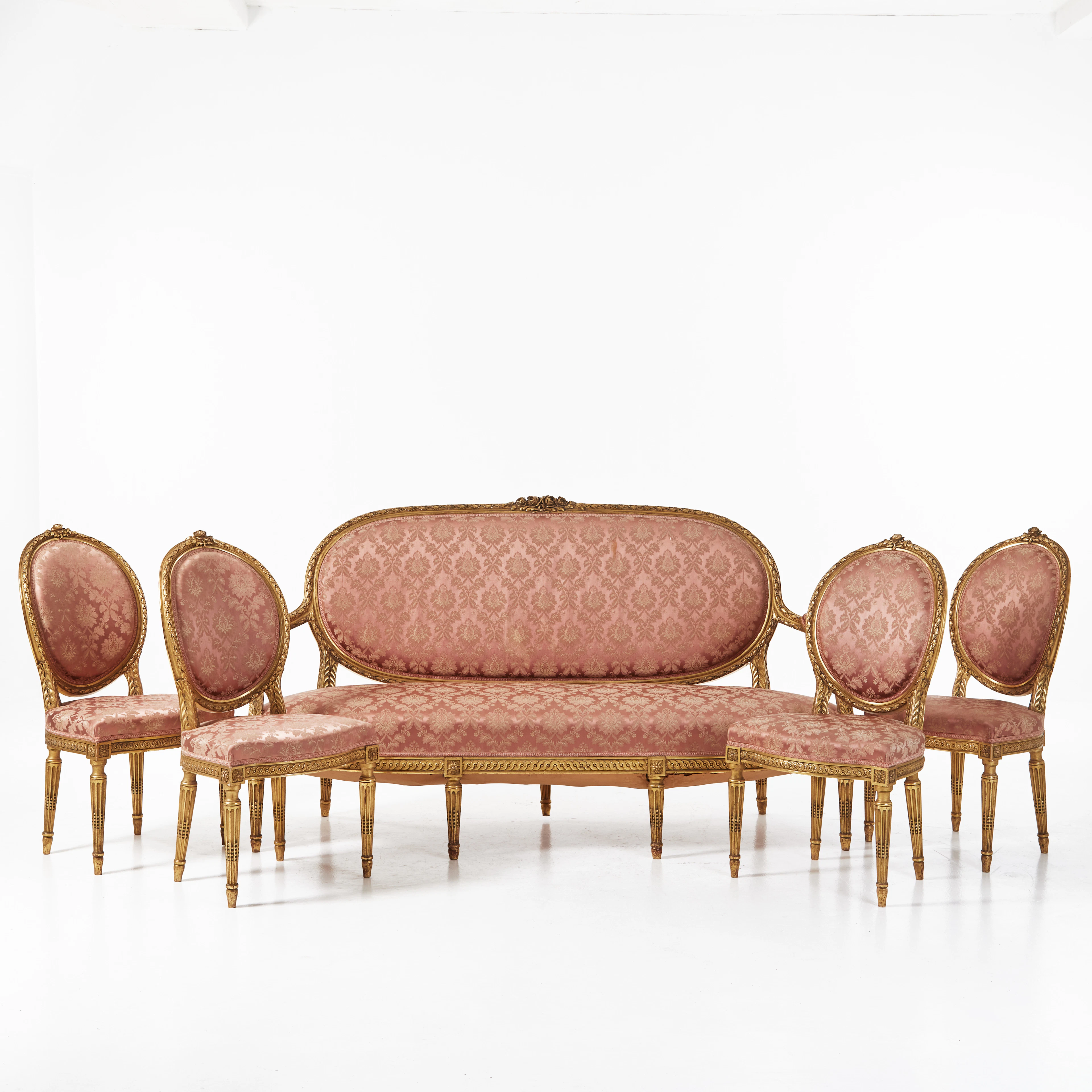 SALONGSGRUPP, 5 delar, NK, modell "Marie Antoinette".