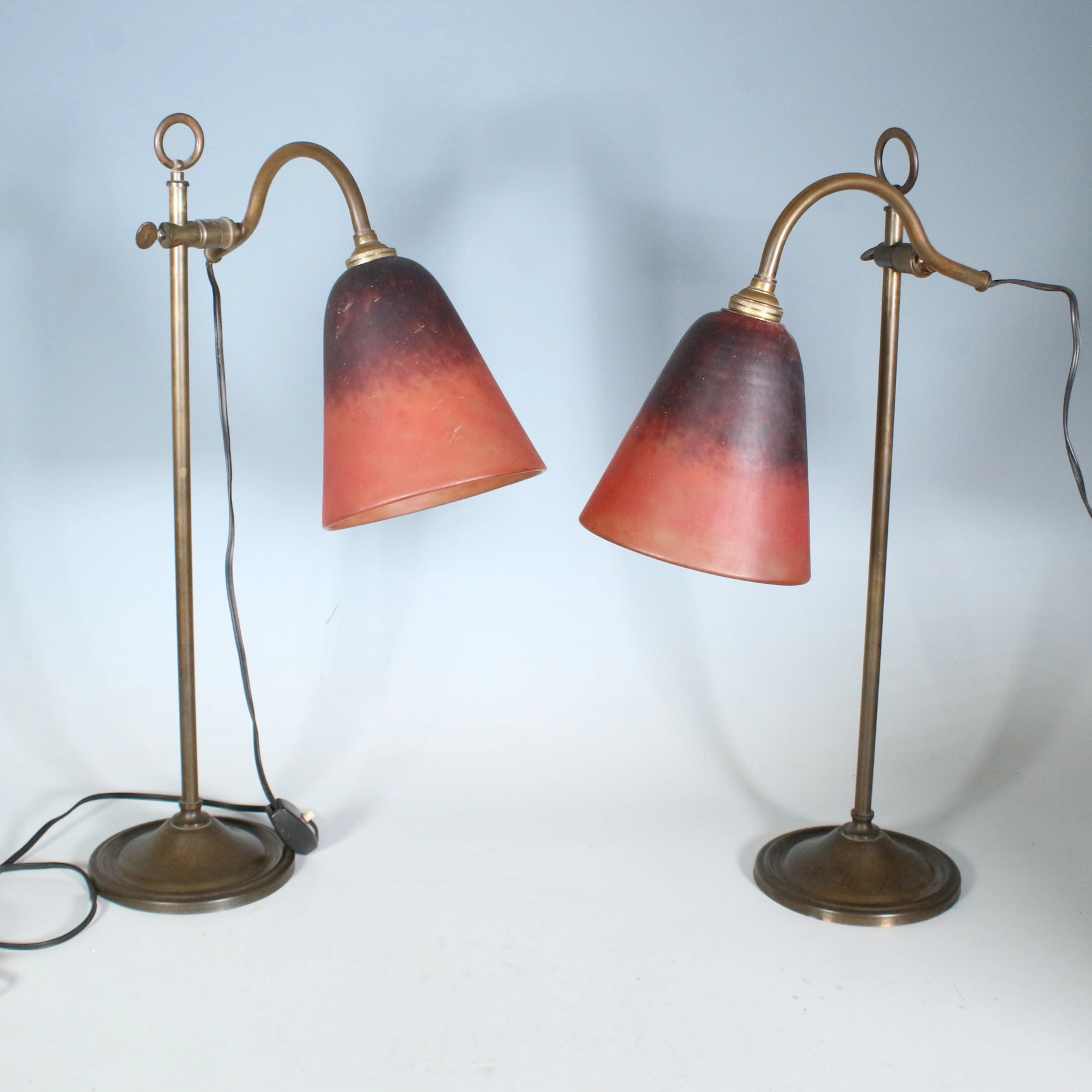 CHARLES SCHNEIDER. Paar Art Deco Tischlampen um 1930er.