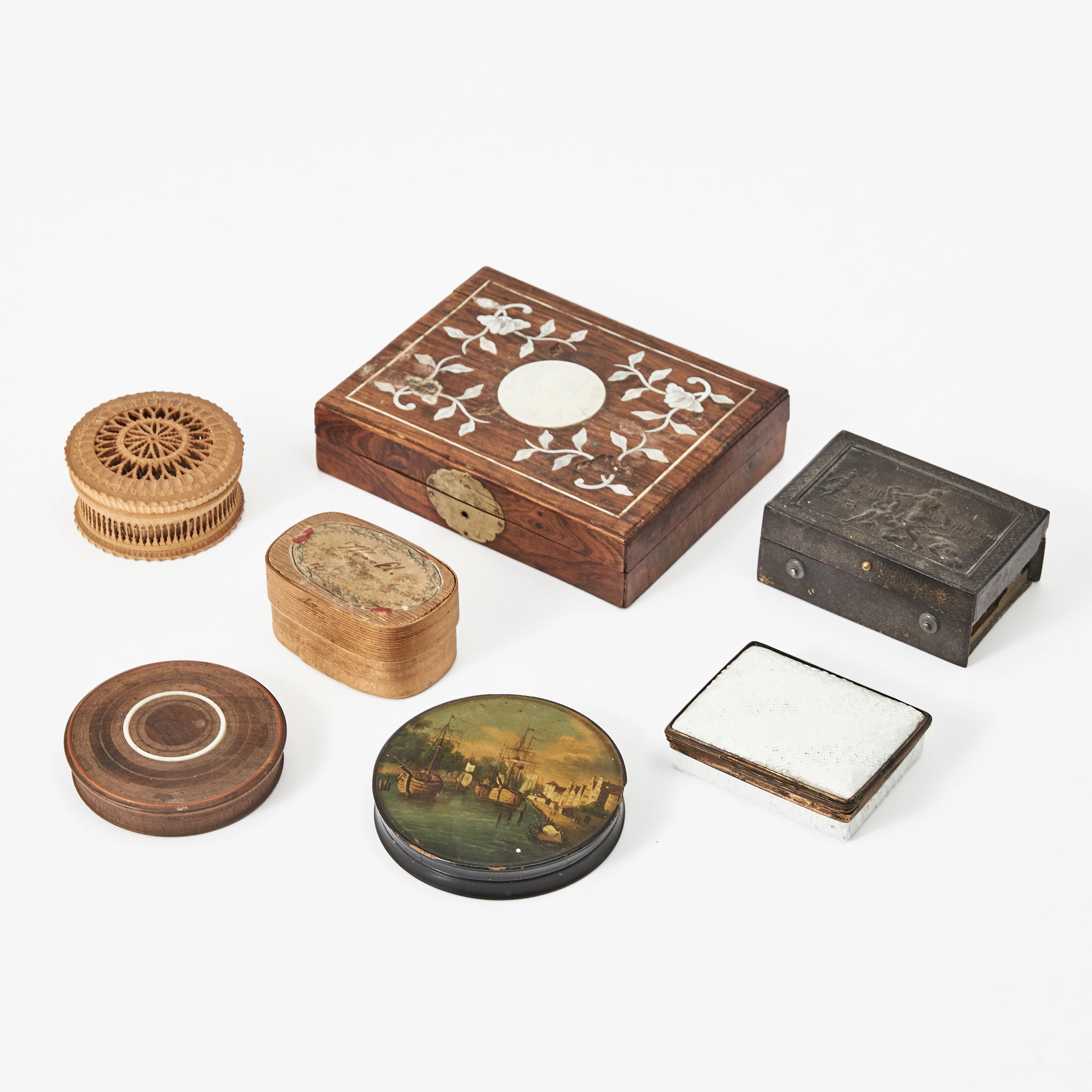 DOSOR, SPELDOSA, ETUI med spelmarker, m.m. 17-18-1900-tal.