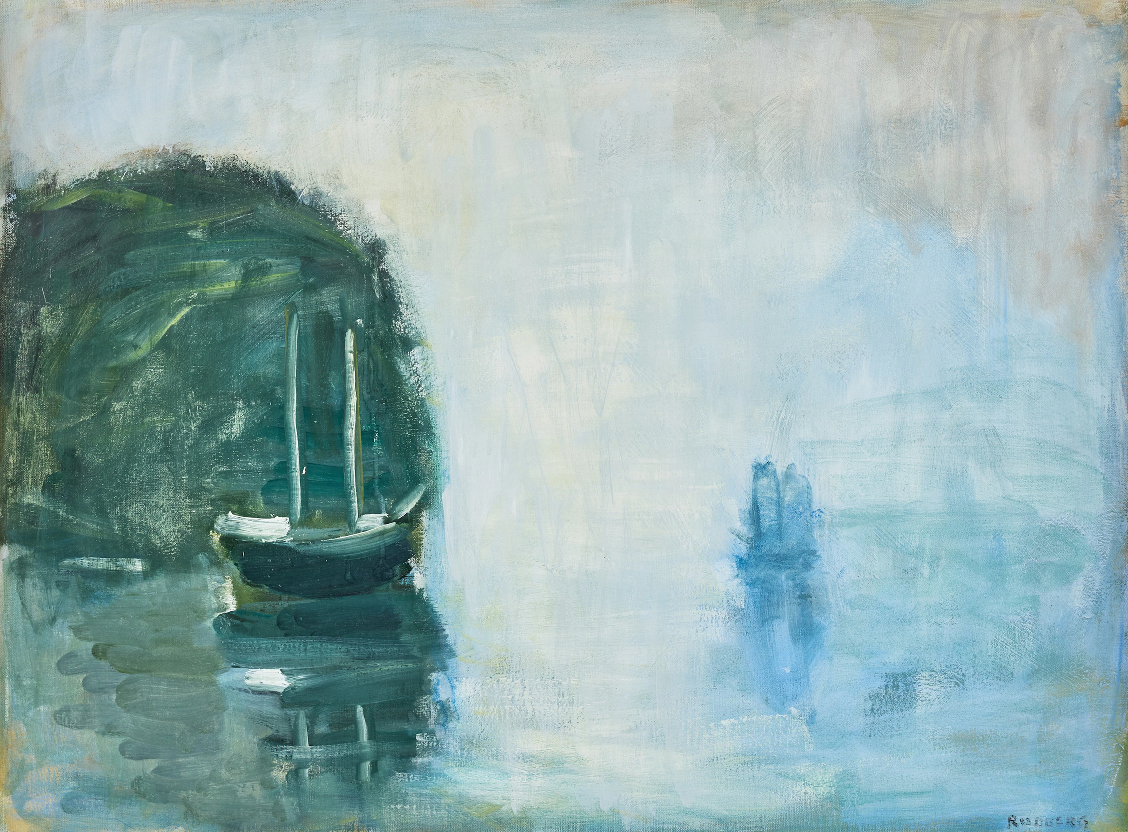 GUSTAV RUDBERG. "Vid Backfall, Hven" / "Kyrkbacken, Hven".