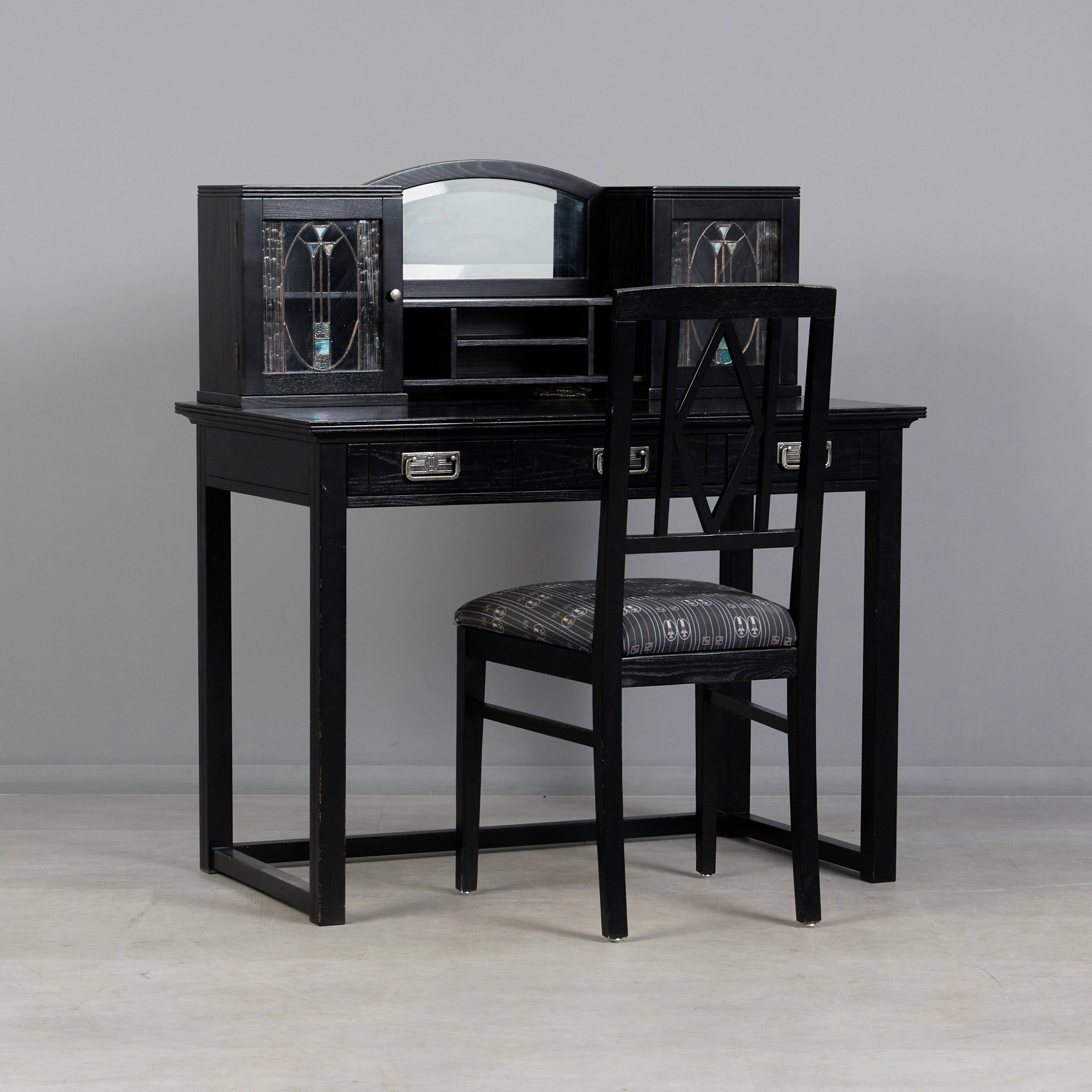 Selva, Sekretär / Schminktisch mit Stuhl im Art Deco Stil, 1970er