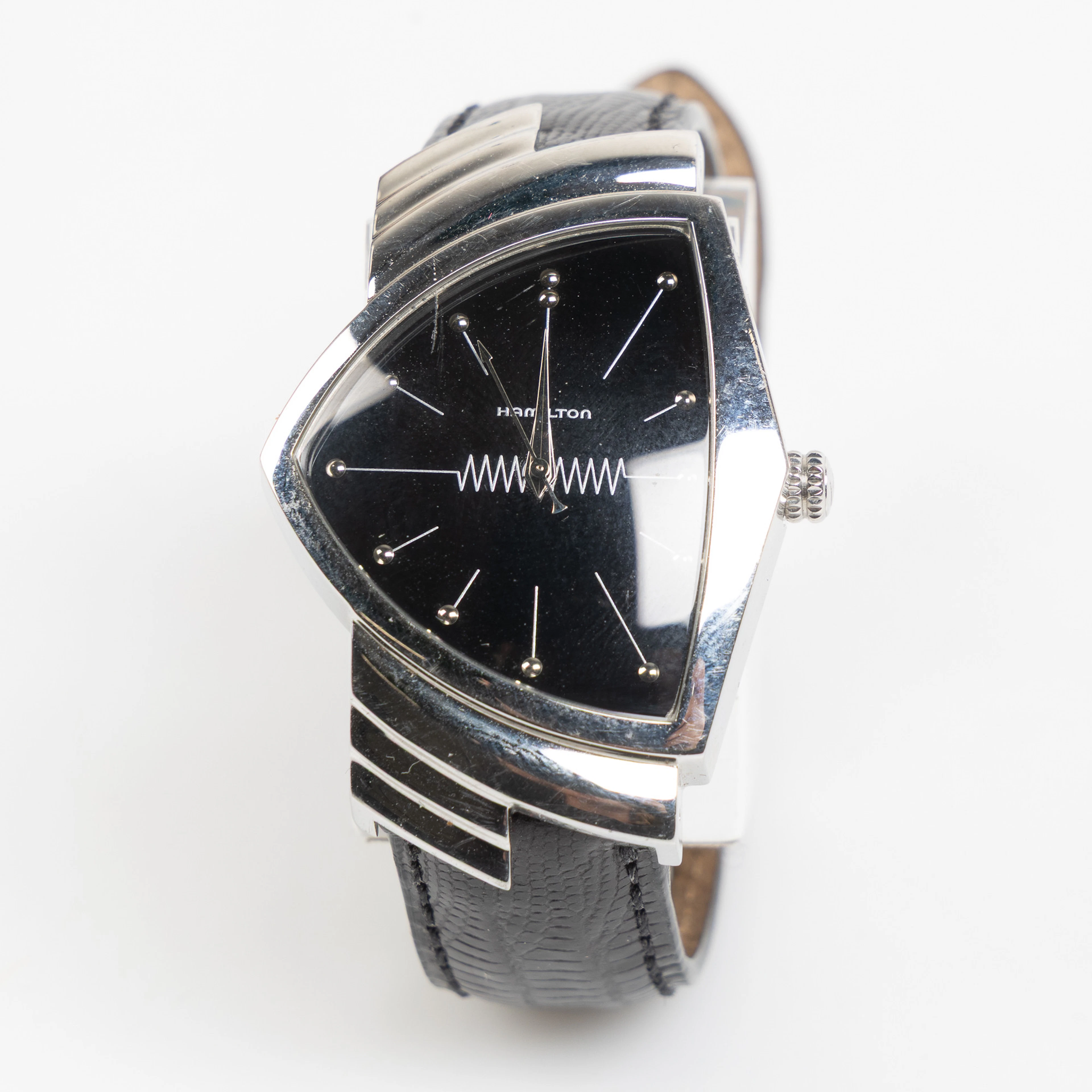 HAMILTON, Ventura "Men In Black", armbandsur, 32x50 mm, stål, samtida.