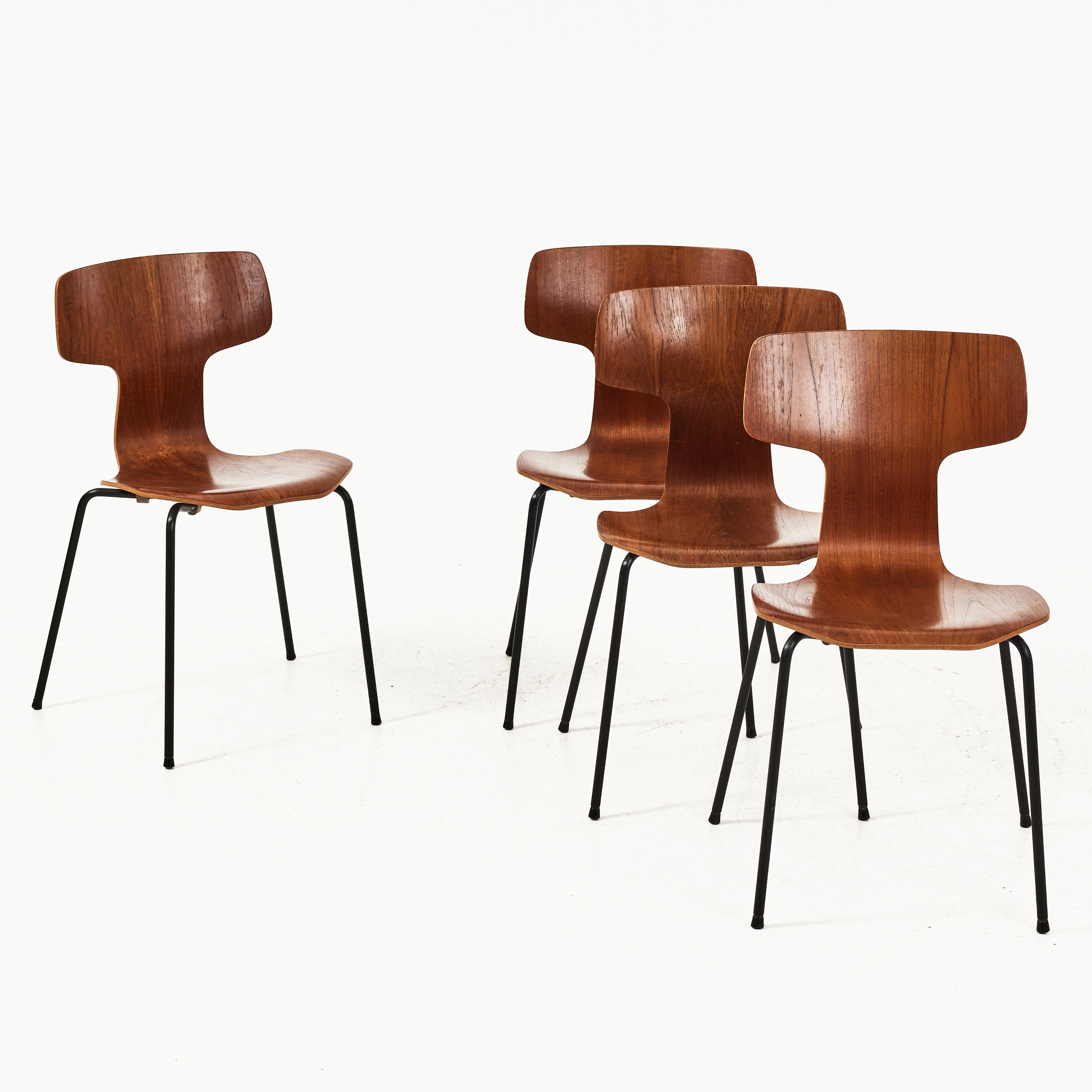 ARNE JACOBSEN, stolar, 4 st, "T-stol", modell 3103, Fritz Hansen