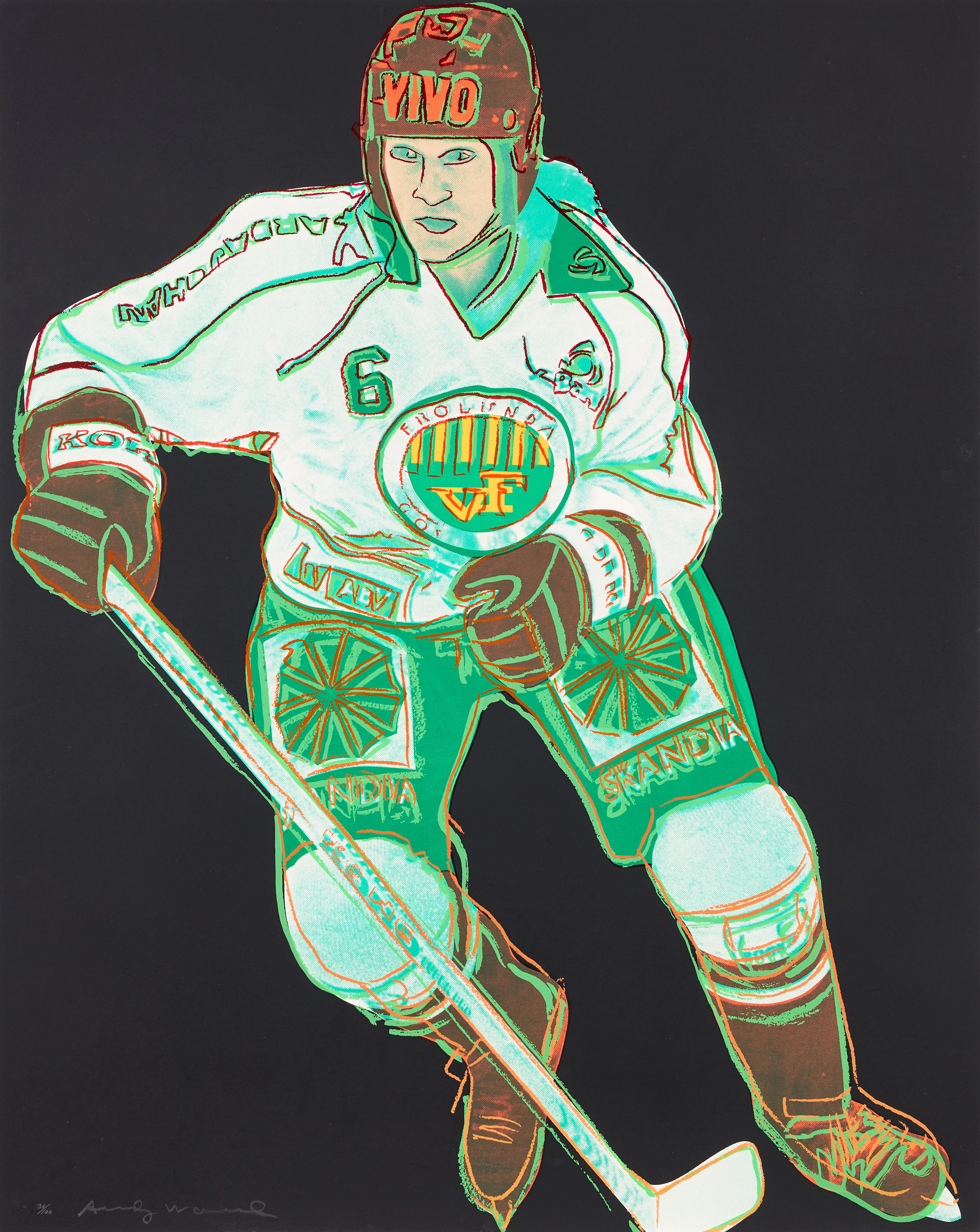 ANDY WARHOL. "Frölunda Hockey Player".