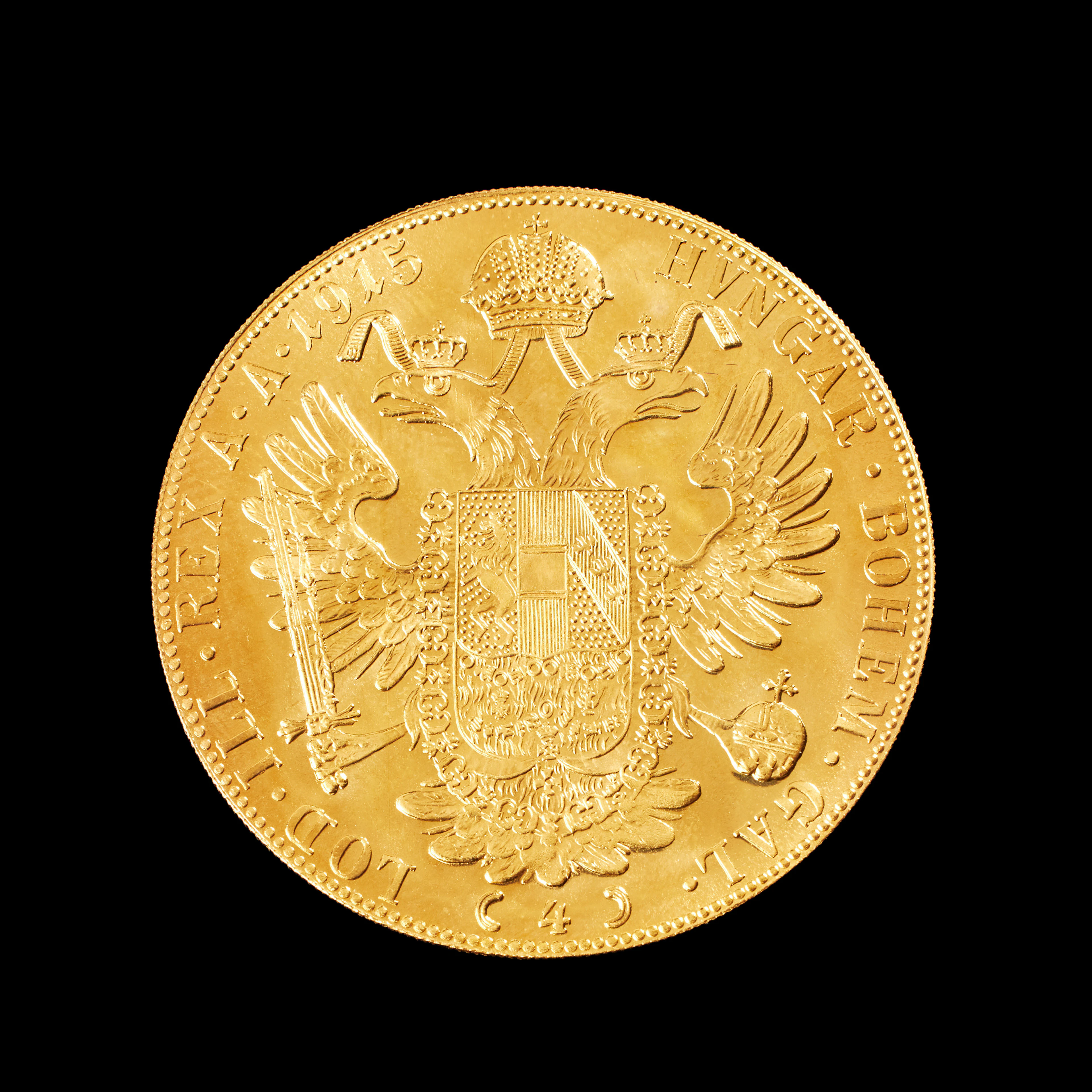 GULDMYNT, Frans-Josef I, Österrike-Ungern, 1915, 4 dukater, 23 k.