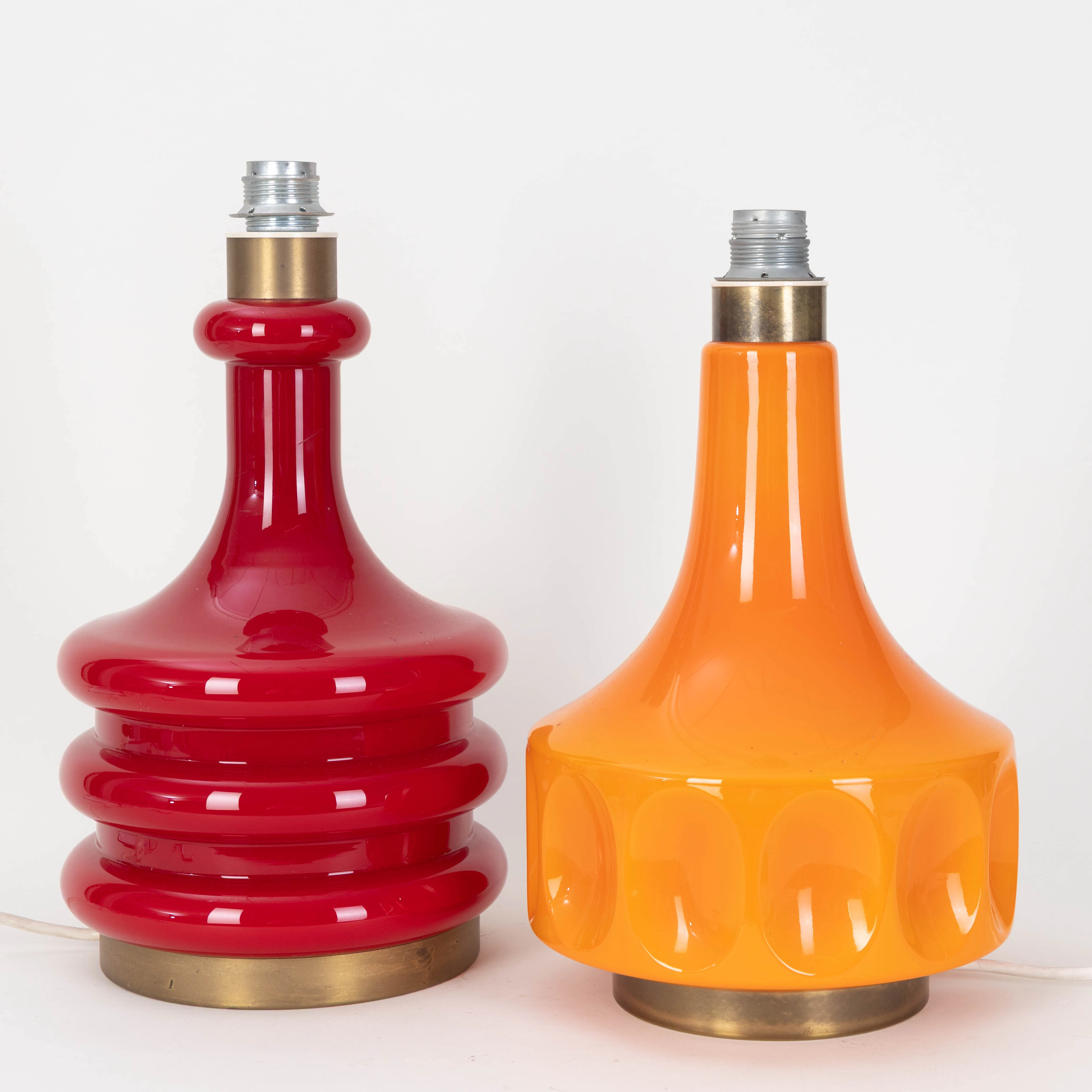 Paar Tischlampen aus Glas, Deutschland, 1970er Jahre (2).
