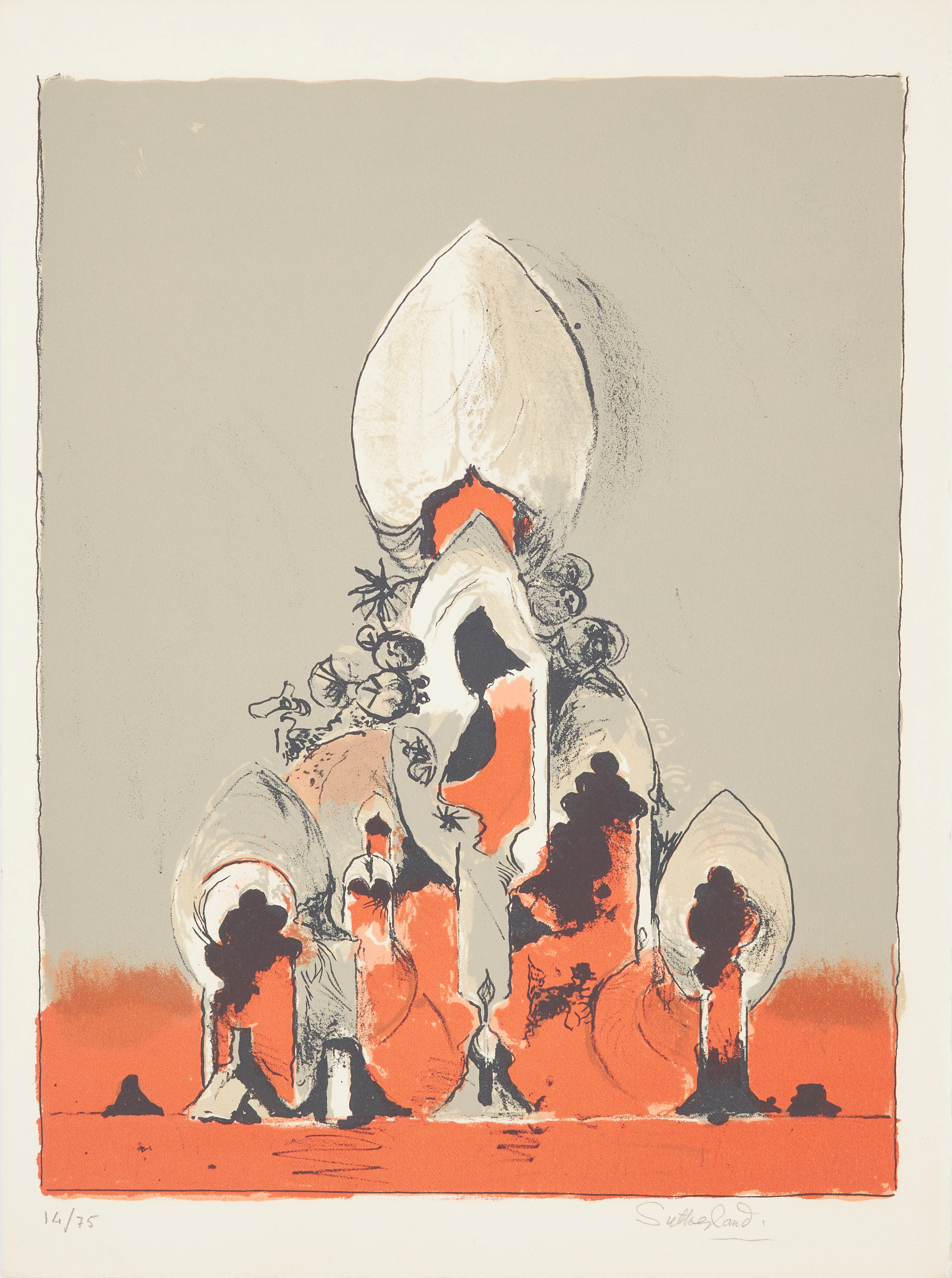 GRAHAM SUTHERLAND. "A San Lazzaro", ur San Lazzaro et ses amis, 1975