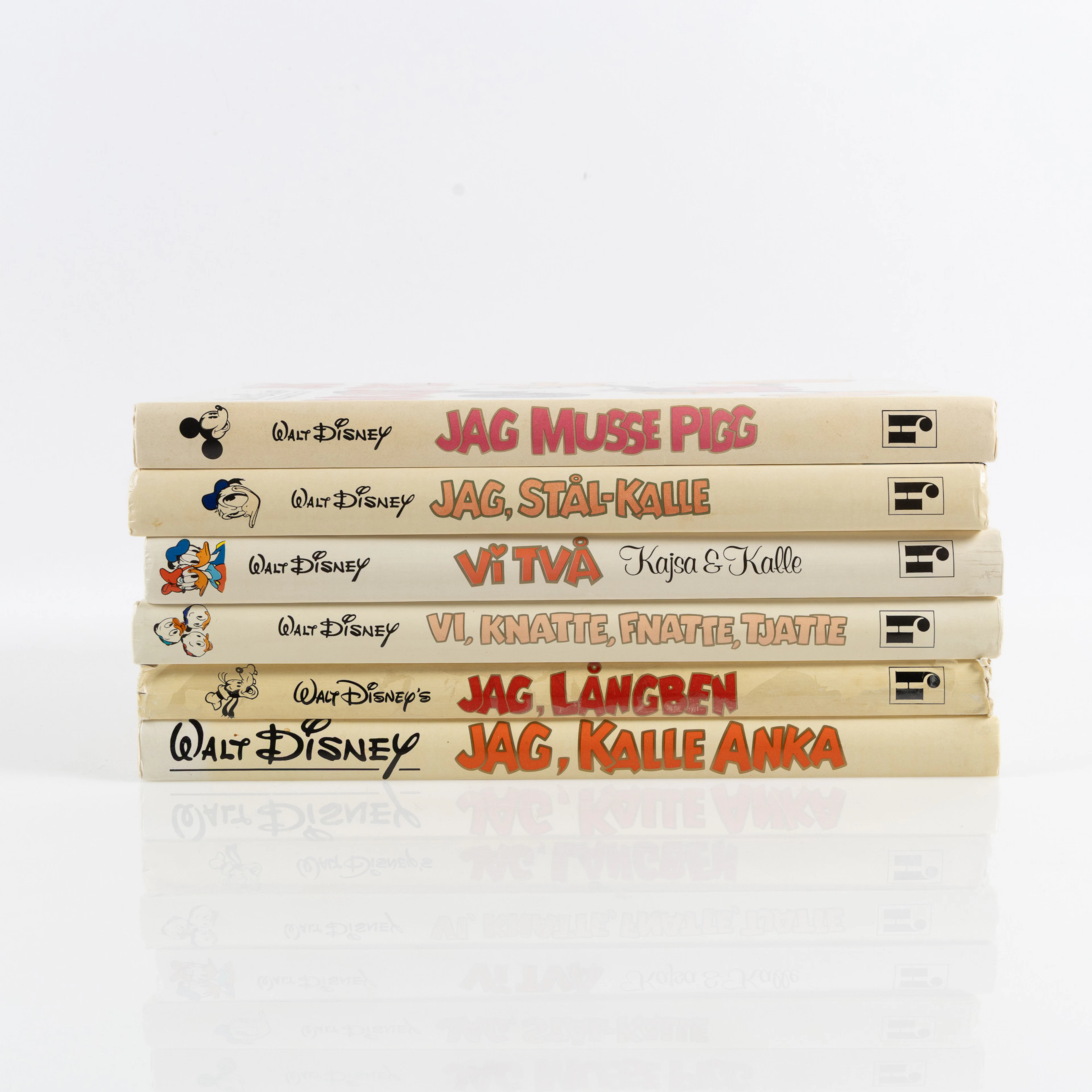 KALLE ANKA, 6 volymer, Walt Disney, utgiven av Hemmets Journal AB/Richters