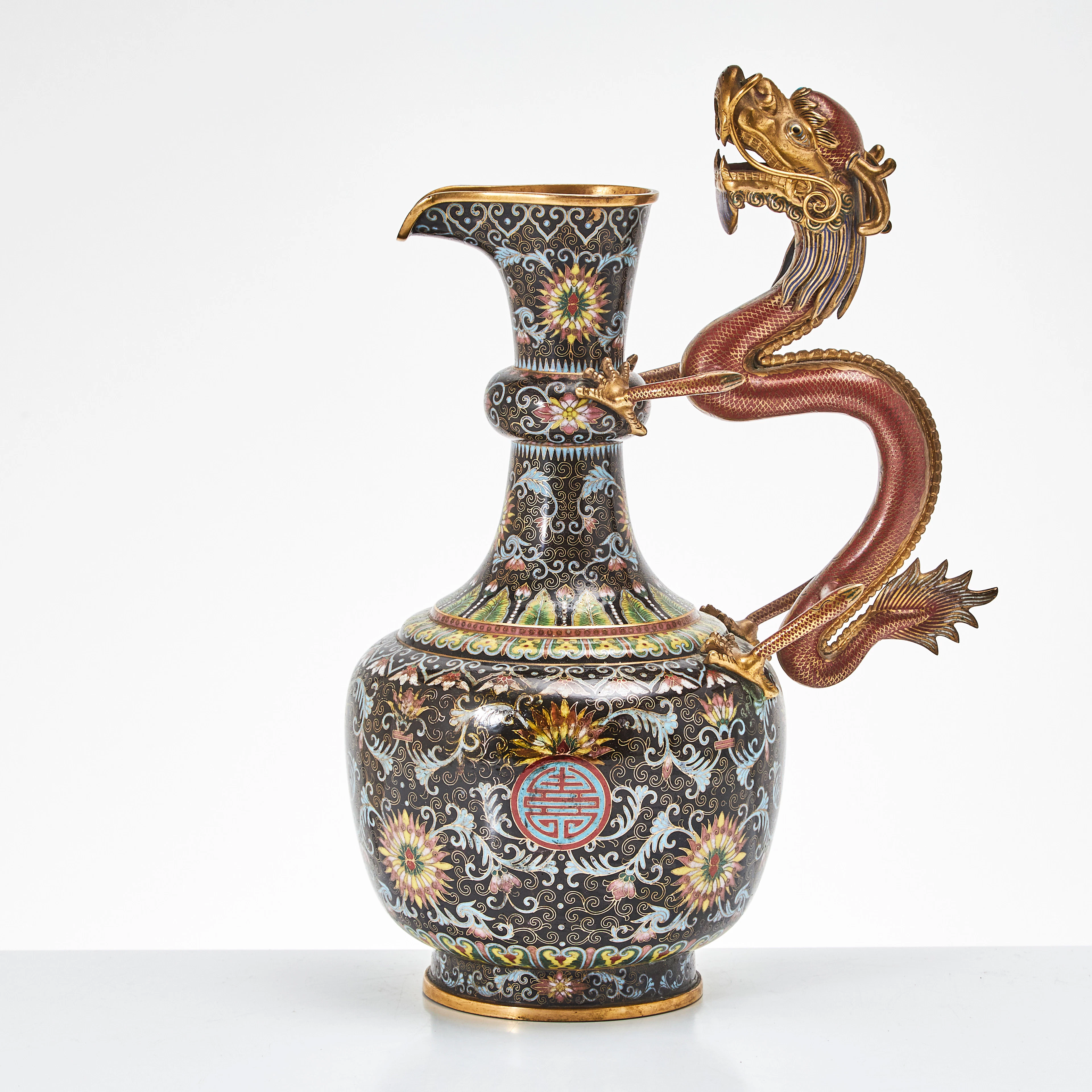 KANNA, cloisonné, Kina, 1900-tal, hänkel i form av drake.