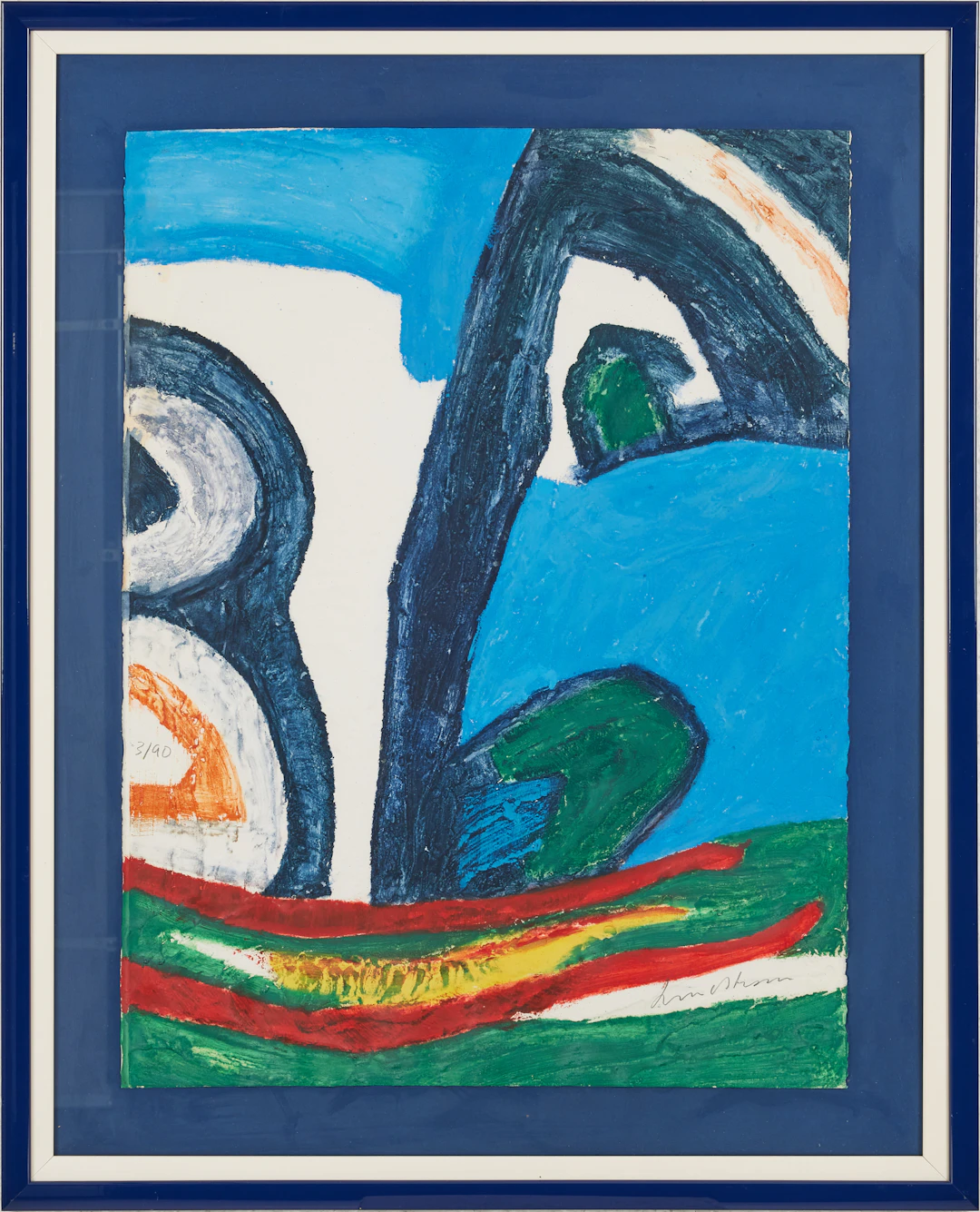 BENGT LINDSTRÖM. Figuromposition, signerad och numrerad, 3/90, ca