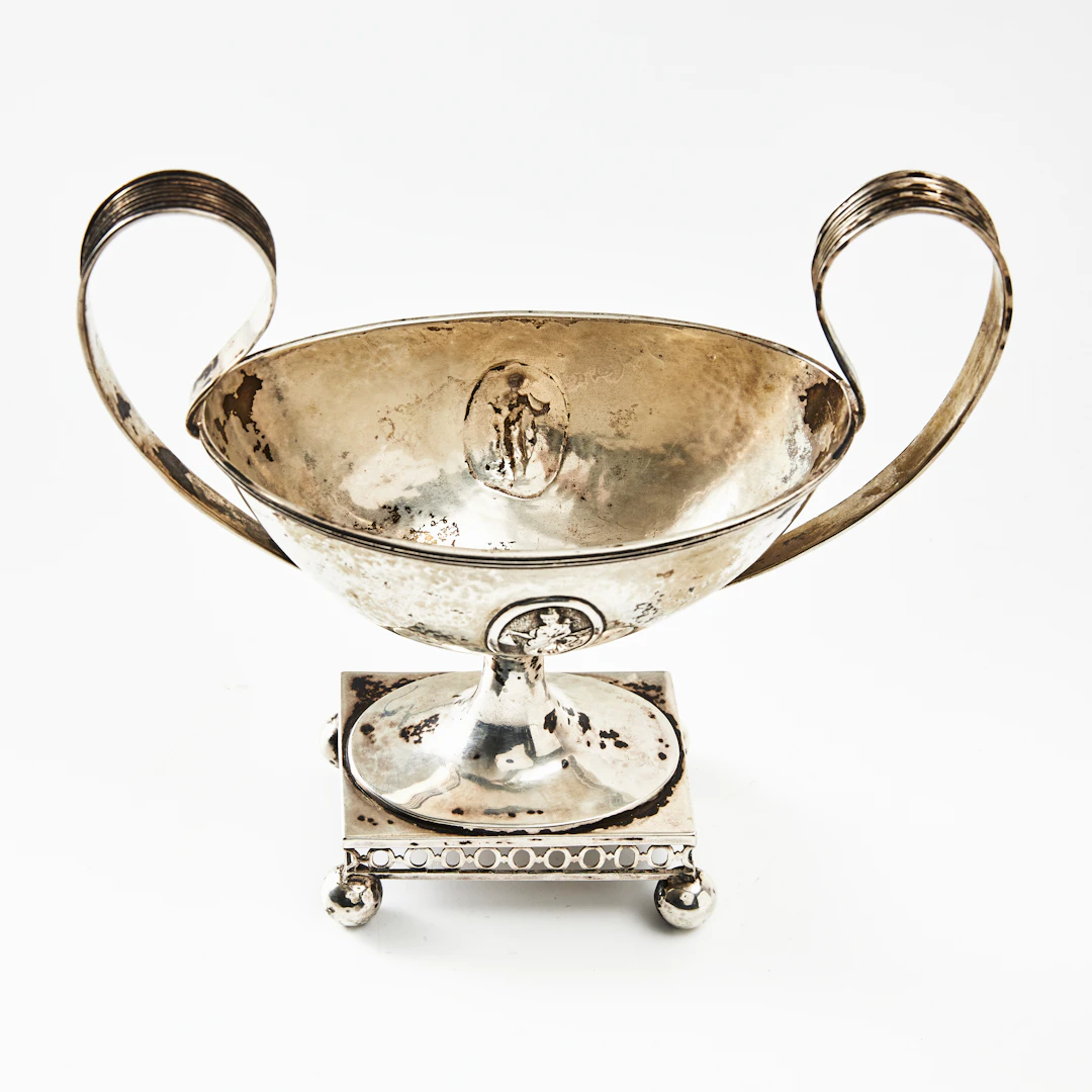 SOCKERSKÅL, silver, gustaviansk stil, svenska importstämpklar.